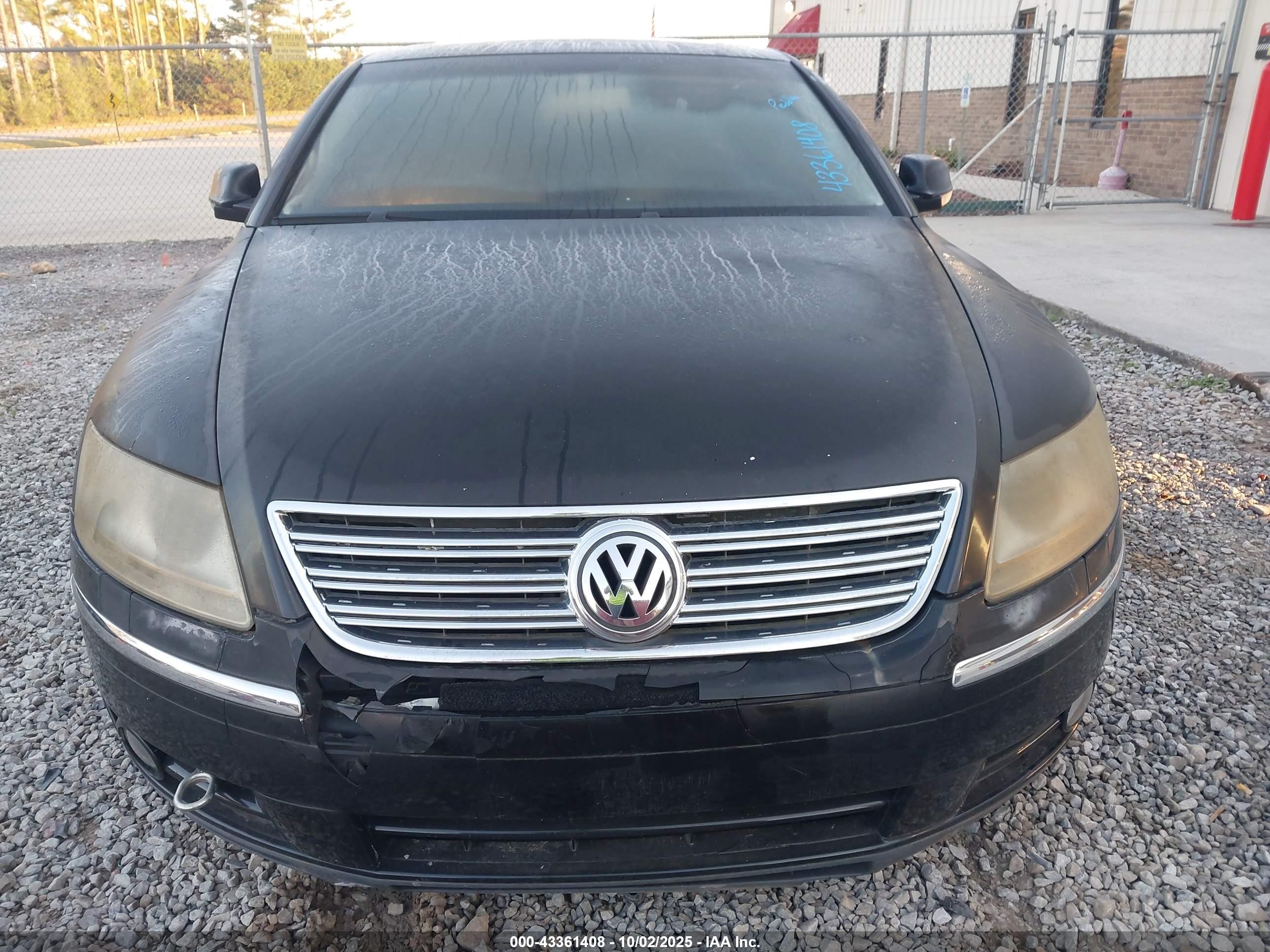 2004 Volkswagen Phaeton V8 Black vin: WVWAF63D048009907
