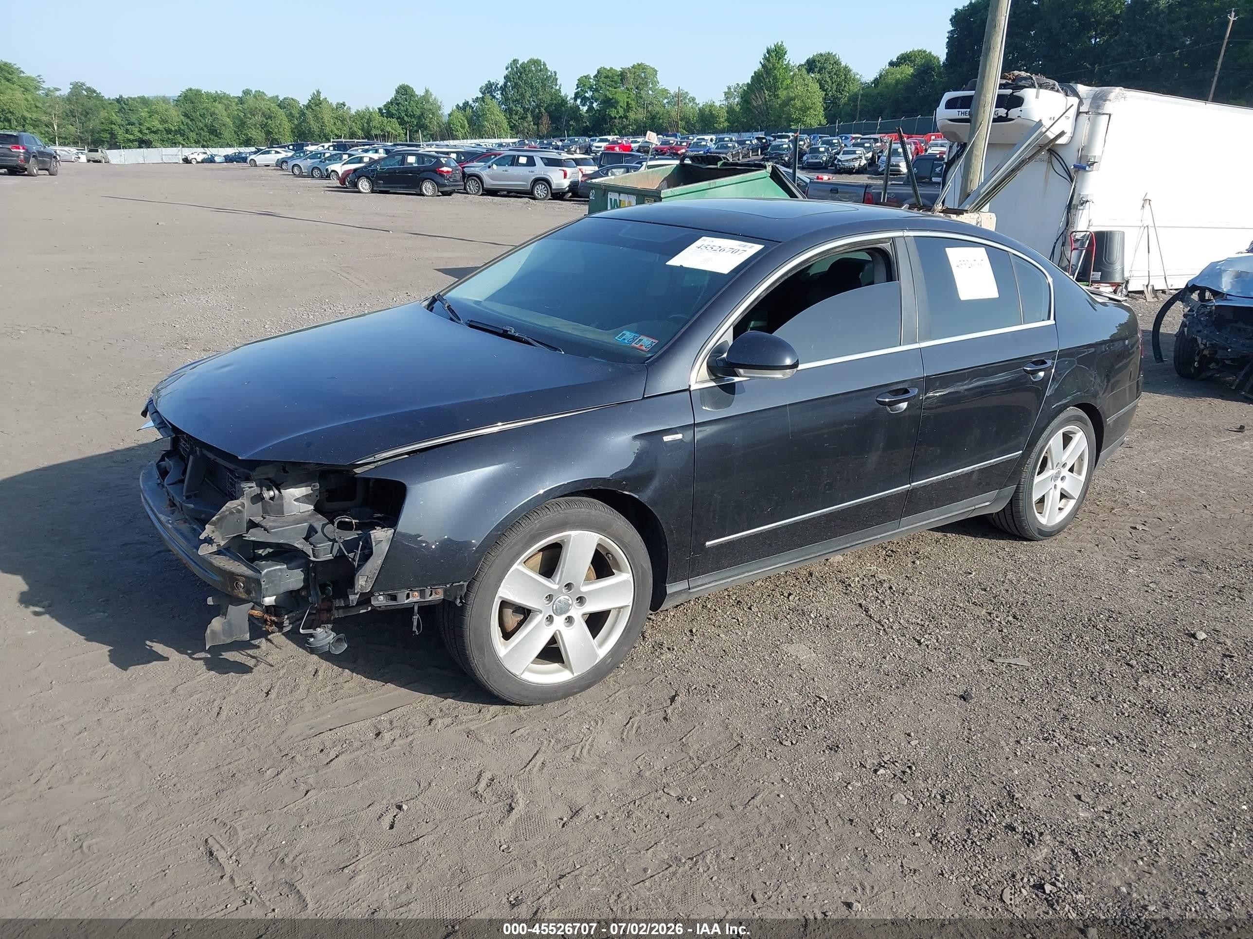 2007 Volkswagen Passat   Black vin: WVWAK73C47P128577