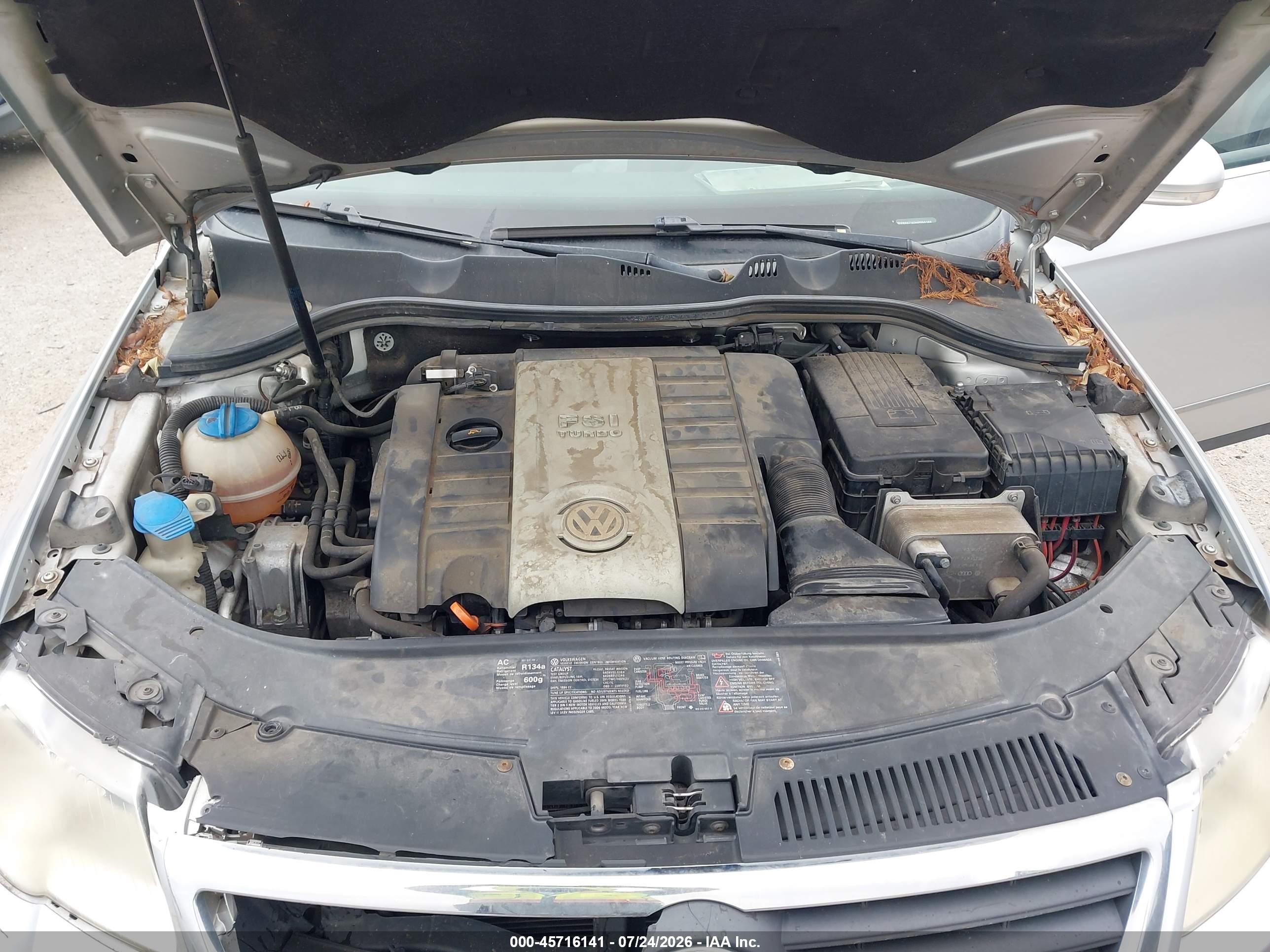2006 Volkswagen Passat 2.0t Silver vin: WVWAK73C56P059168