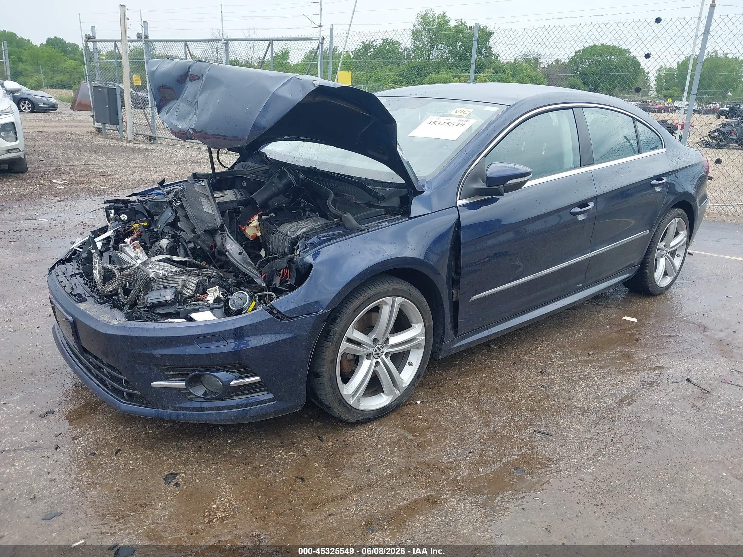 2013 Volkswagen Cc 2.0t R-line Dark Blue vin: WVWAN7AN7DE553357