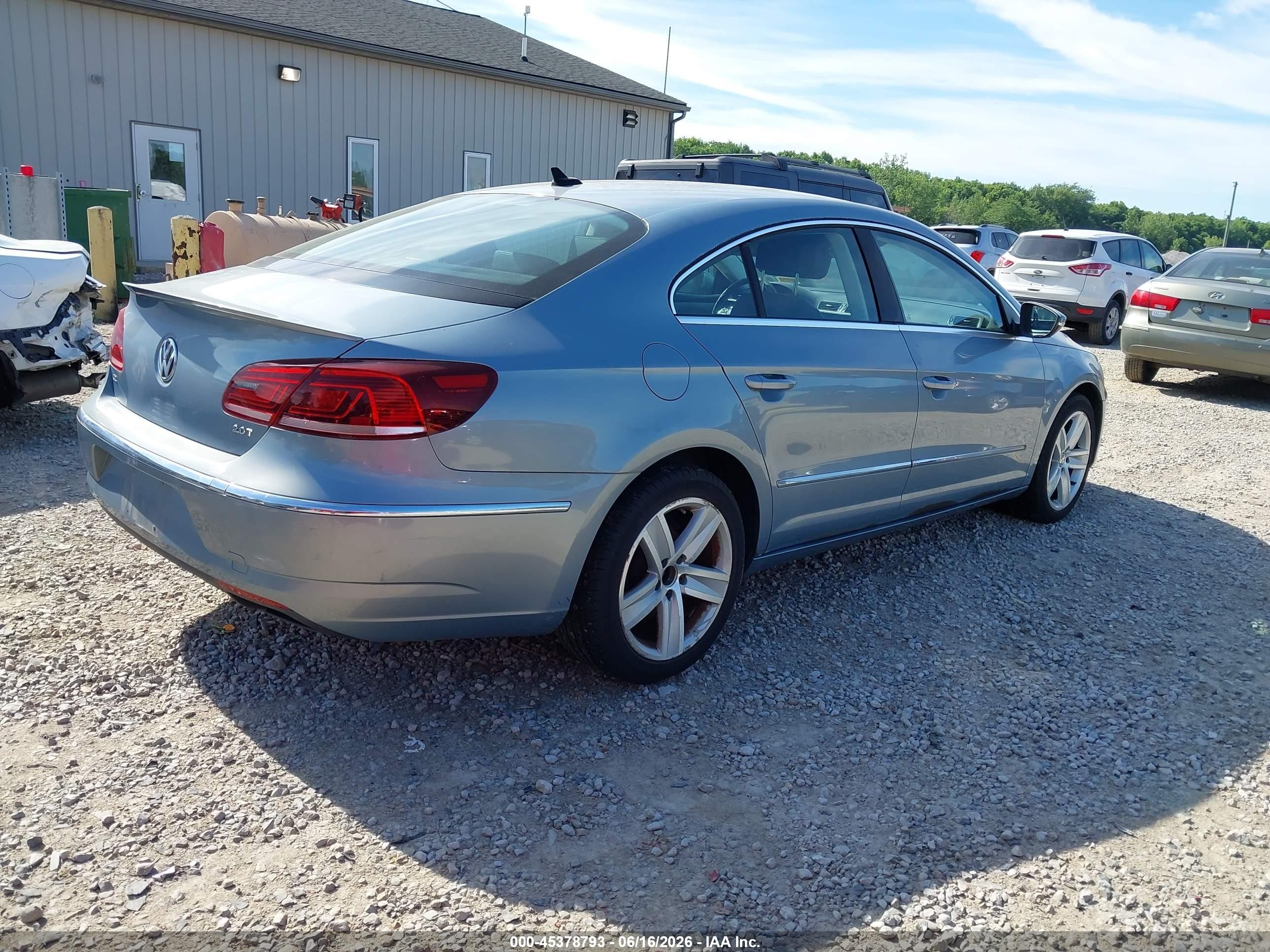 2013 Volkswagen Cc 2.0t Sport Light Blue vin: WVWAP7AN0DE514412