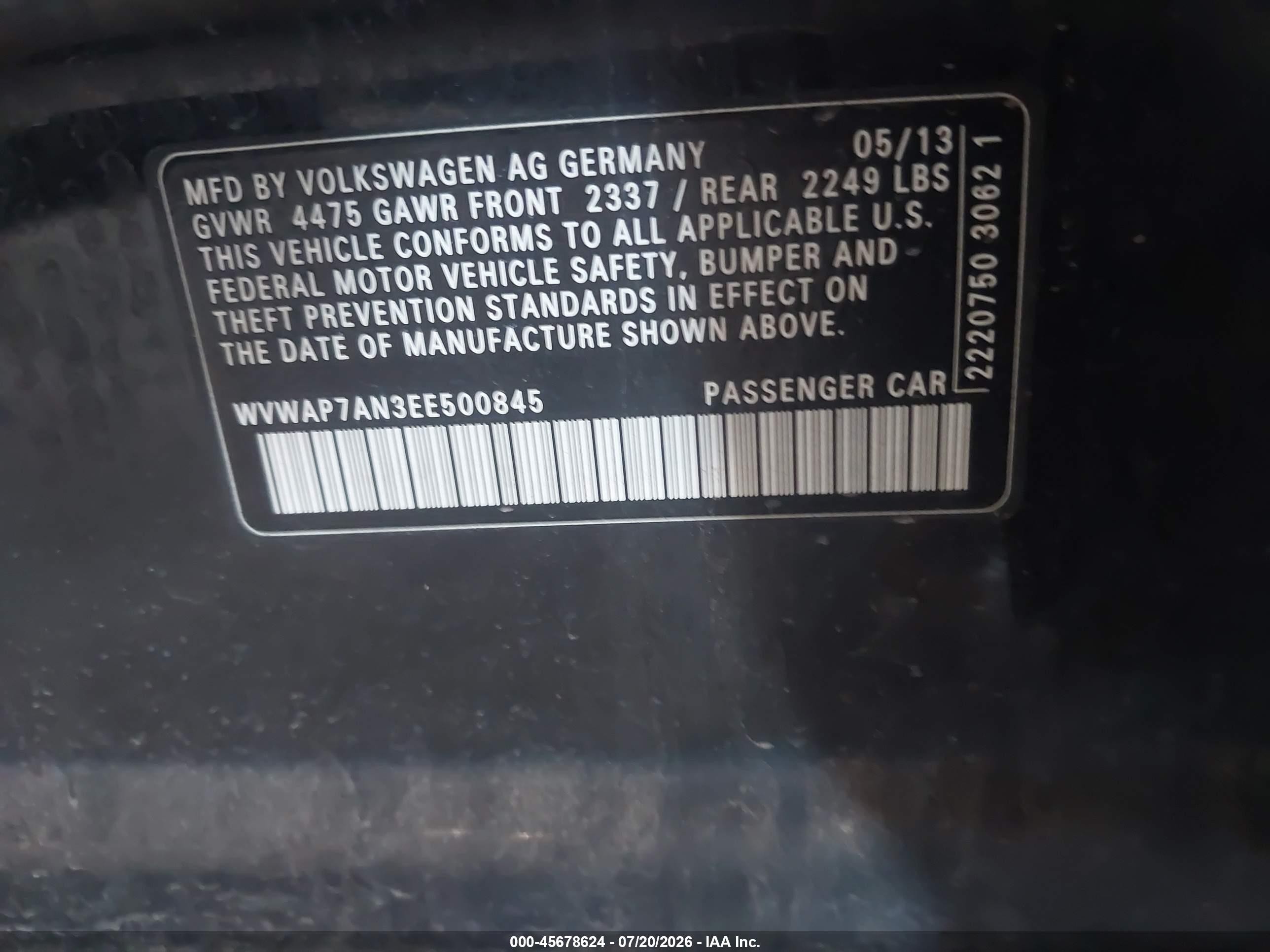 2014 Volkswagen Cc 2.0t R-line Black vin: WVWAP7AN3EE500845