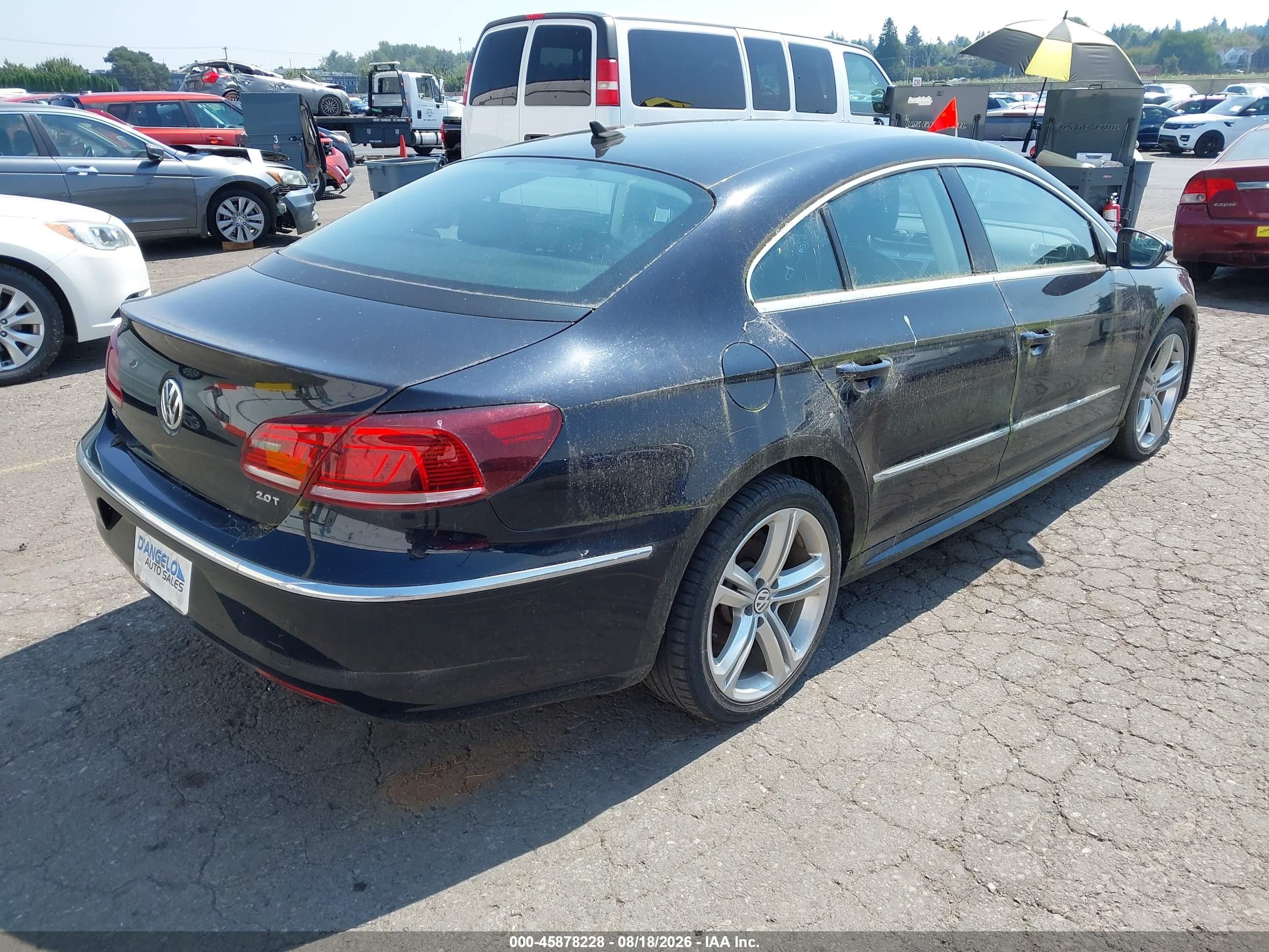 2014 Volkswagen Cc 2.0t R-line Black vin: WVWAP7AN8EE502090