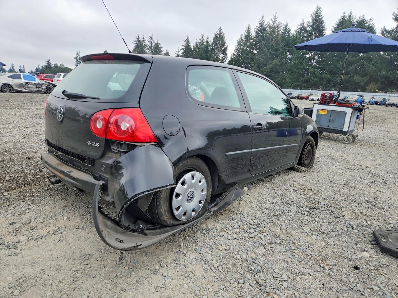 2007 Volkswagen Rabbit Black vin: WVWAR71K67W180921