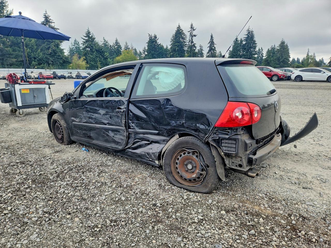 2007 Volkswagen Rabbit Black vin: WVWAR71K67W180921