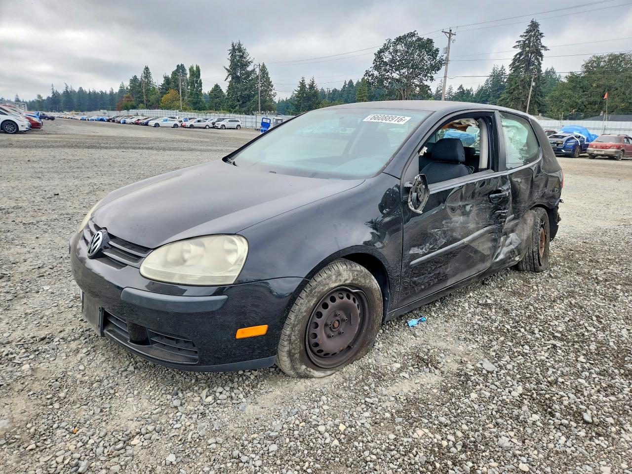 2007 Volkswagen Rabbit Black vin: WVWAR71K67W180921