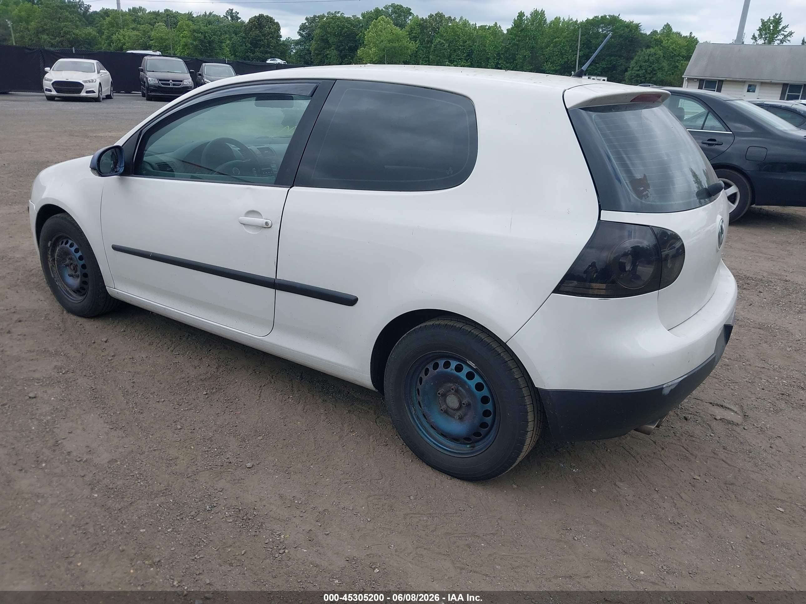 2007 Volkswagen Rabbit 2-door Белый vin: WVWAS71K17W265296