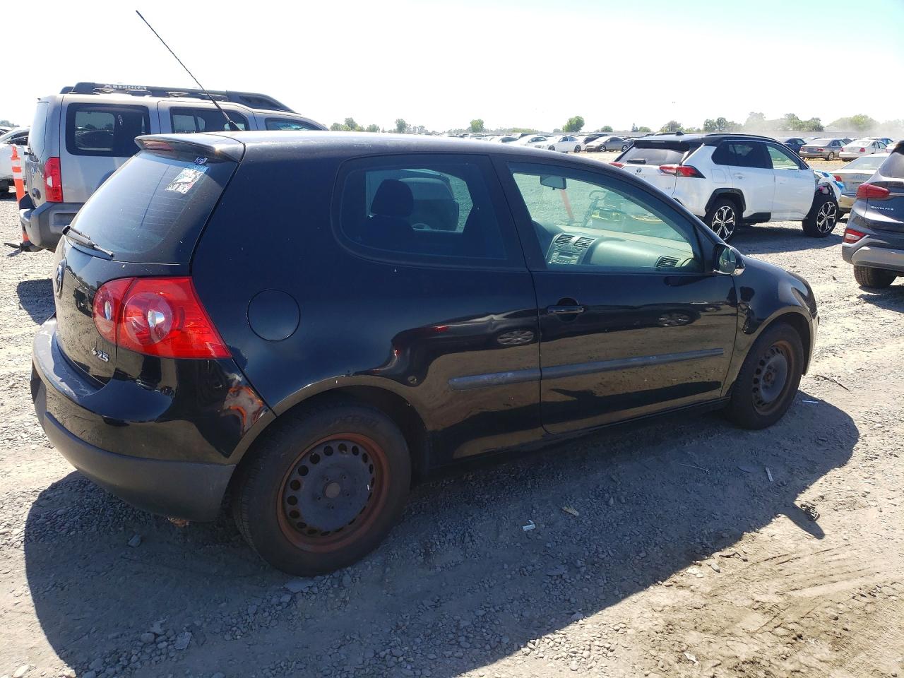 2007 Volkswagen Rabbit Black vin: WVWAS71K67W043739