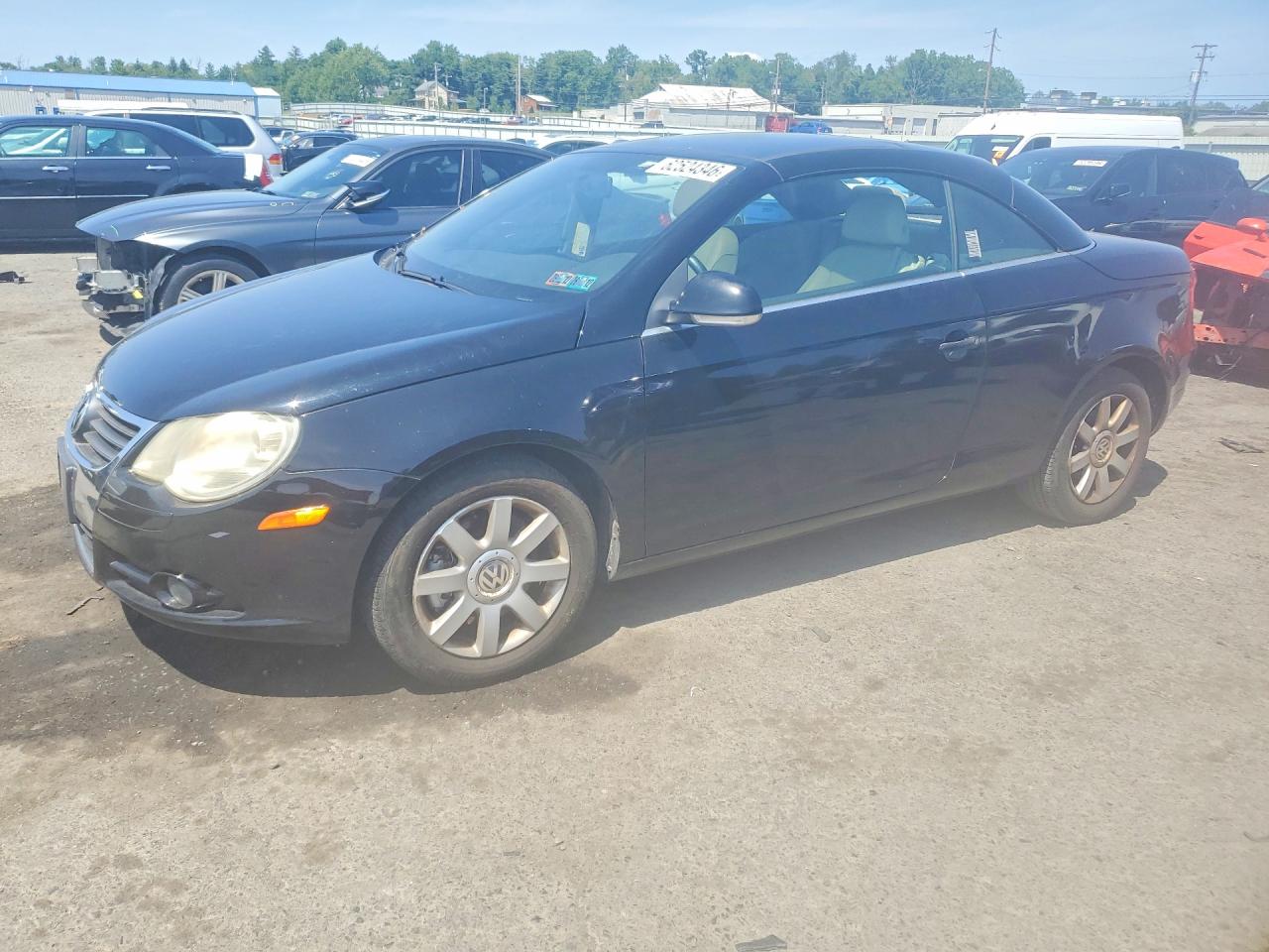 2008 Volkswagen Eos Turbo Black vin: WVWBA71F08V055225