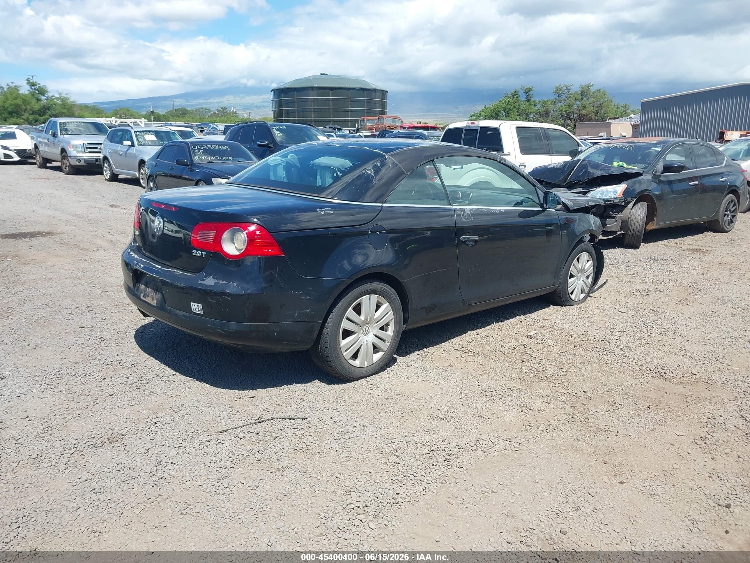 2008 Volkswagen Eos Komfort/turbo Black vin: WVWBA71F18V031029