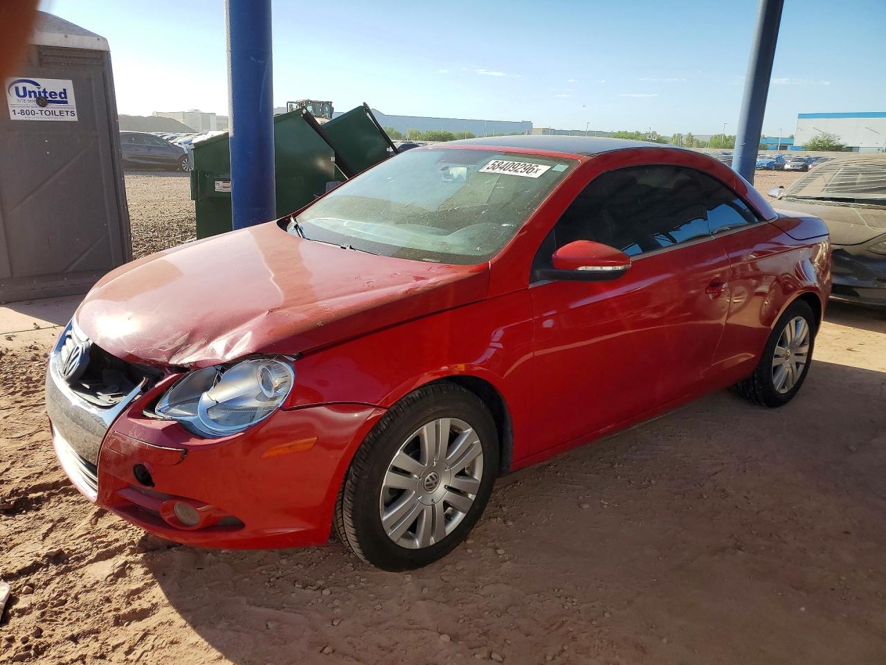 2009 Volkswagen Eos Turbo Red vin: WVWBA71F29V023474
