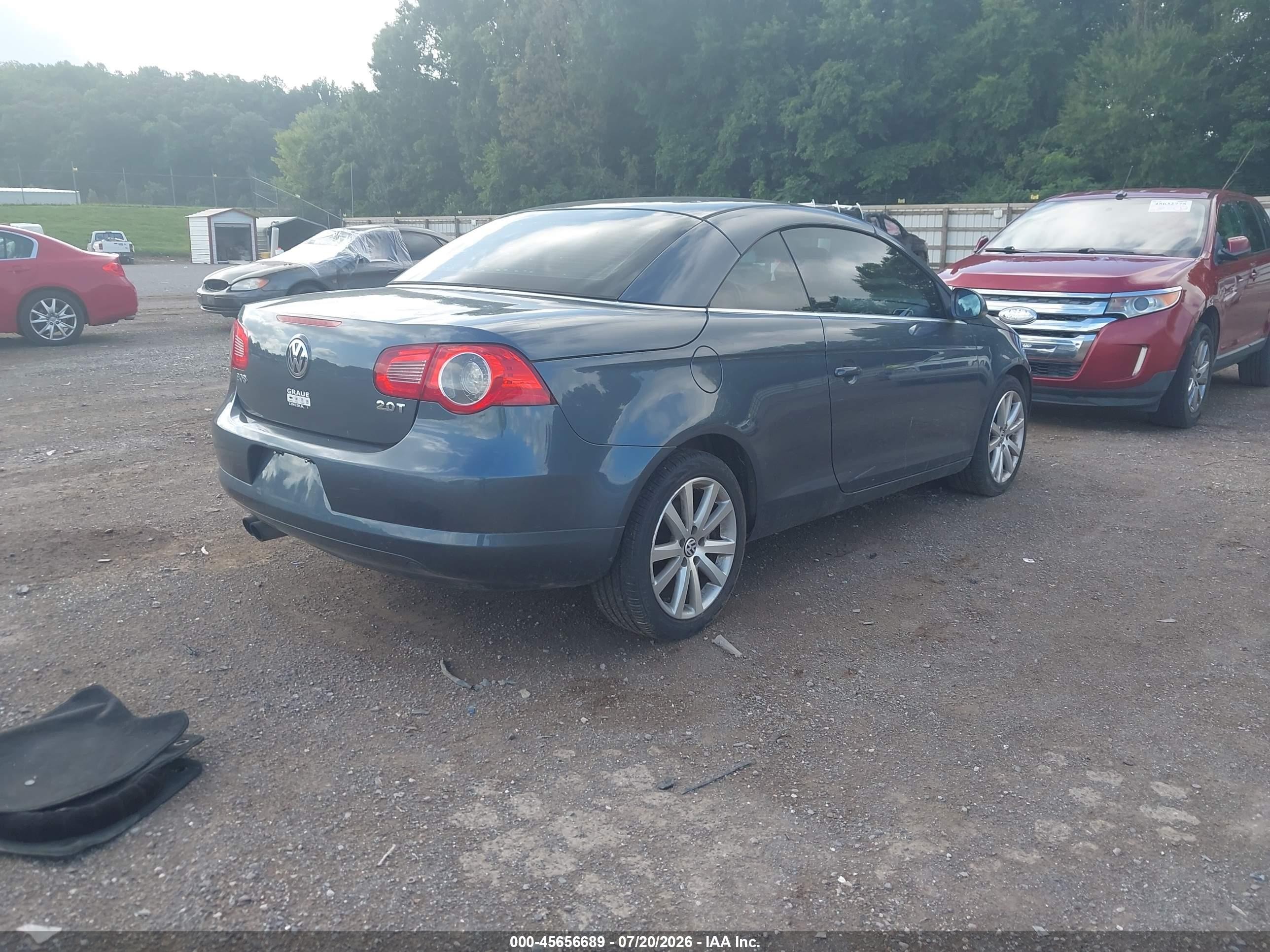 2007 Volkswagen Eos 2.0t Blue vin: WVWBA71F37V007104