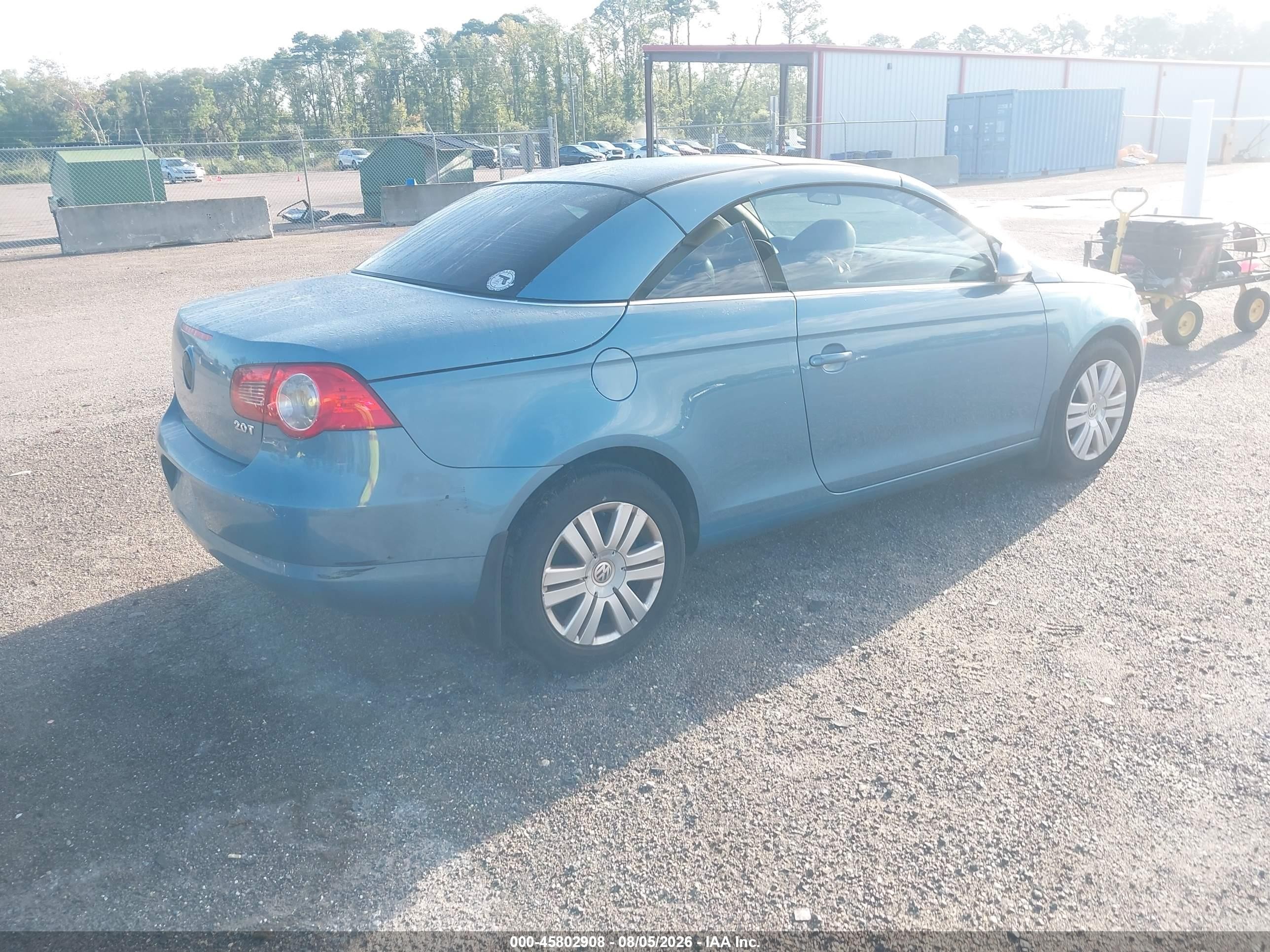 2008 Volkswagen Eos Komfort/turbo Light Blue vin: WVWBA71F38V002860