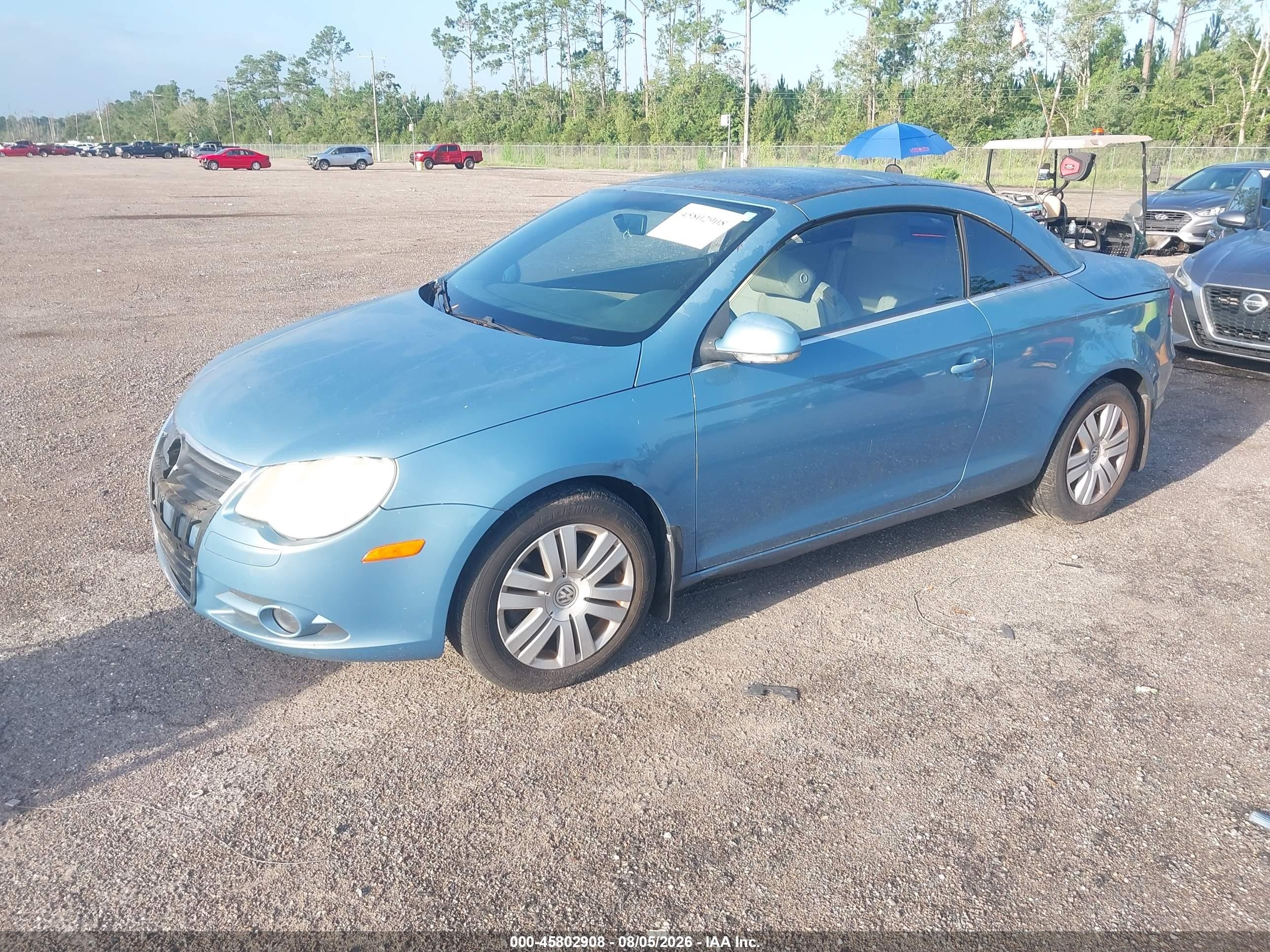 2008 Volkswagen Eos Komfort/turbo Light Blue vin: WVWBA71F38V002860