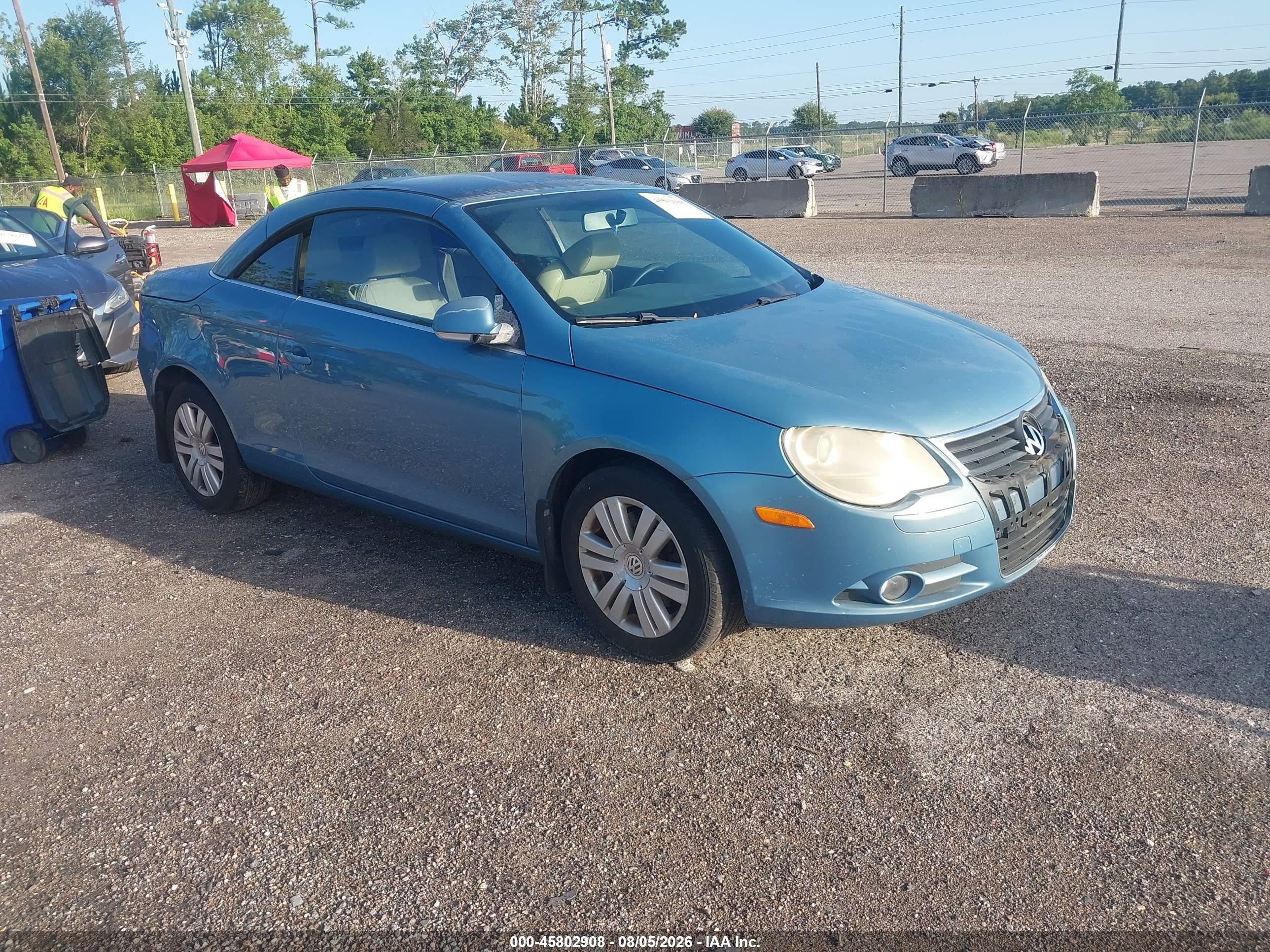 2008 Volkswagen Eos Komfort/turbo Light Blue vin: WVWBA71F38V002860