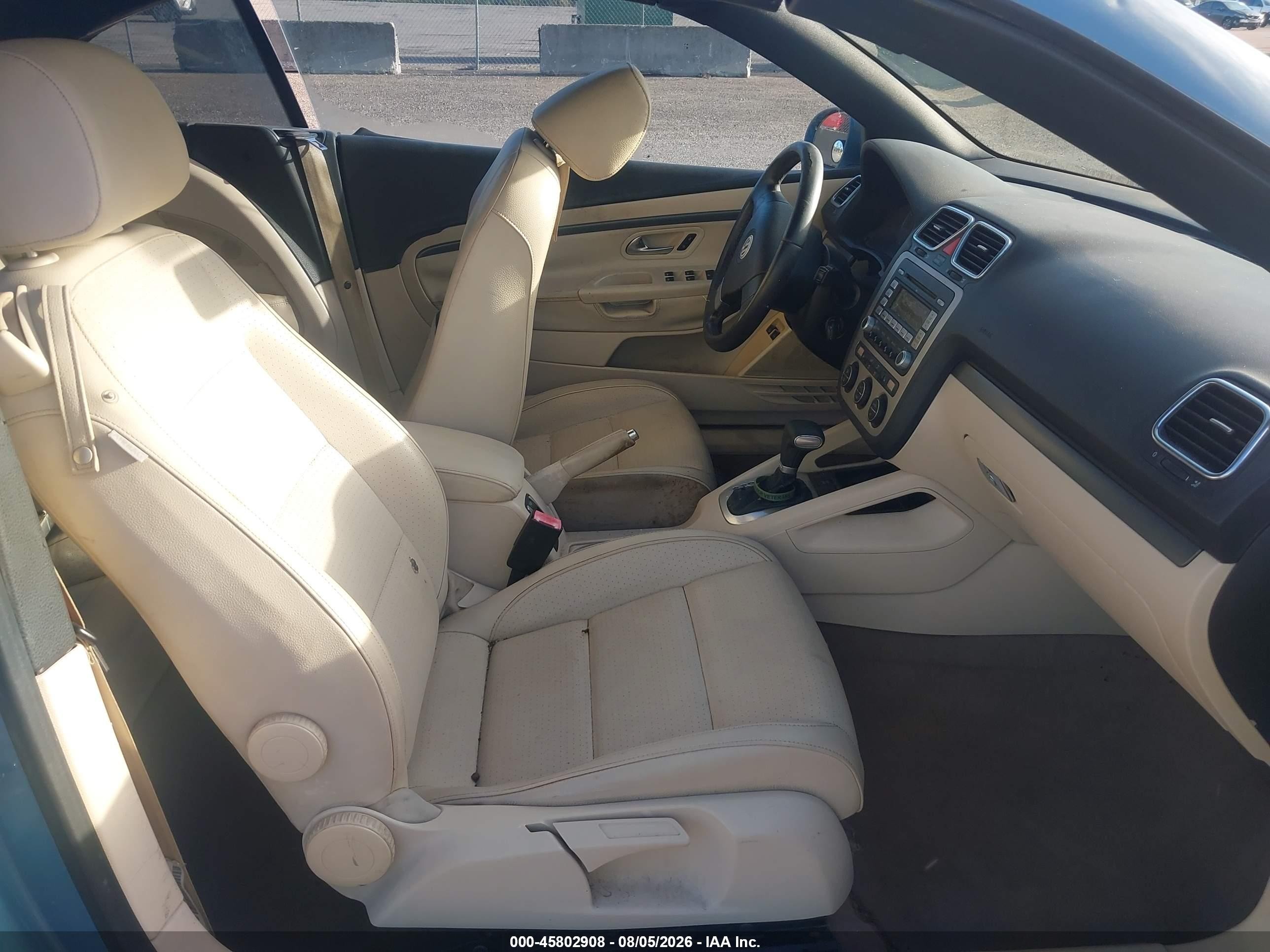 2008 Volkswagen Eos Komfort/turbo Light Blue vin: WVWBA71F38V002860