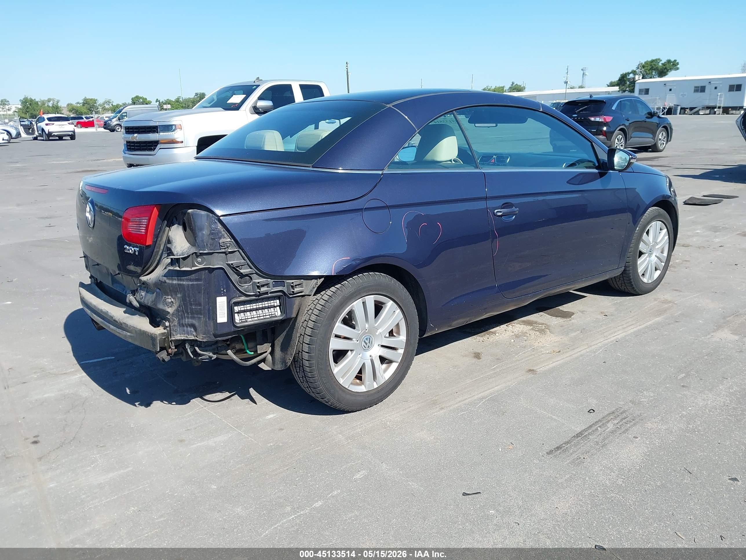 2009 Volkswagen Eos Komfort Blue vin: WVWBA71F39V019997