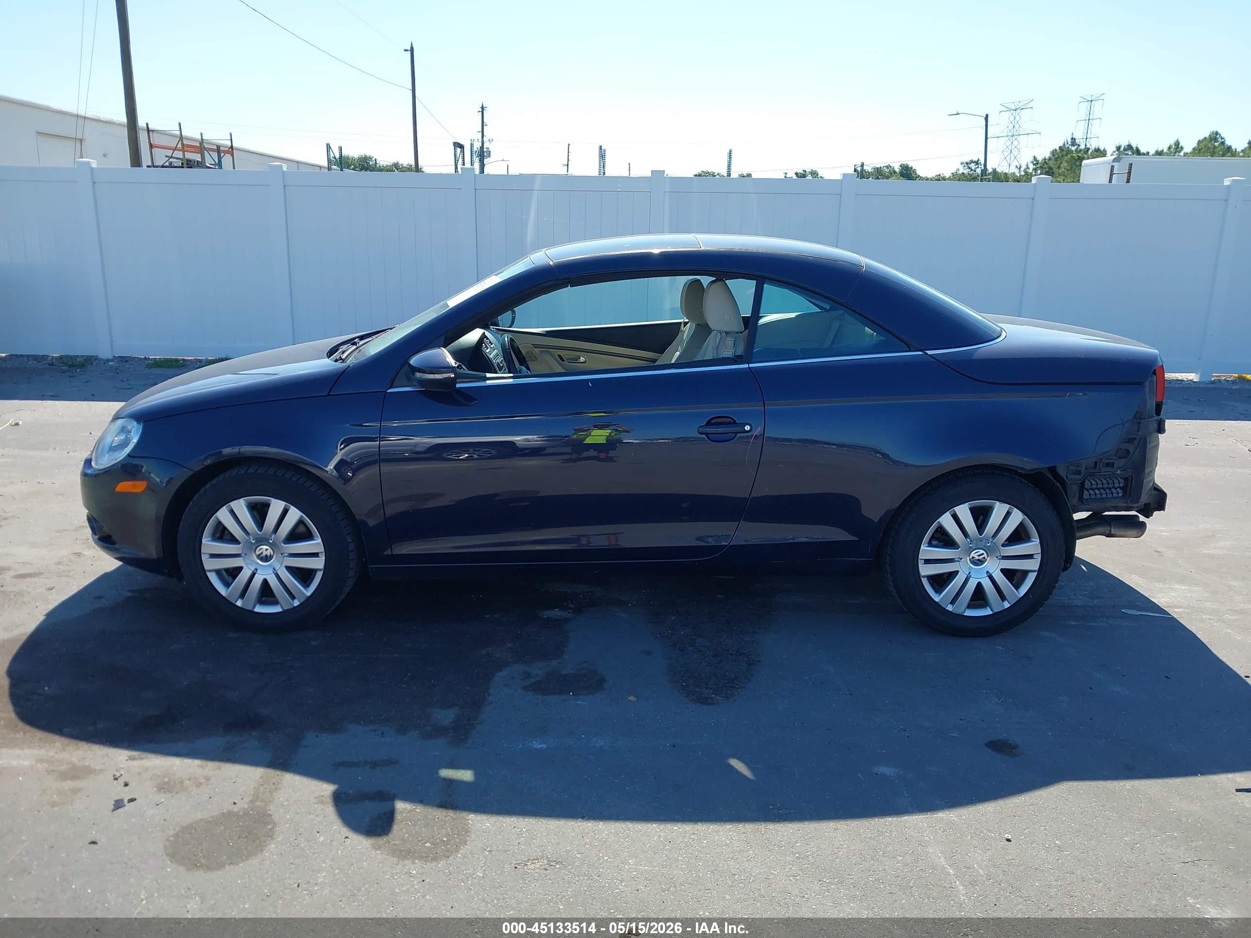 2009 Volkswagen Eos Komfort Blue vin: WVWBA71F39V019997