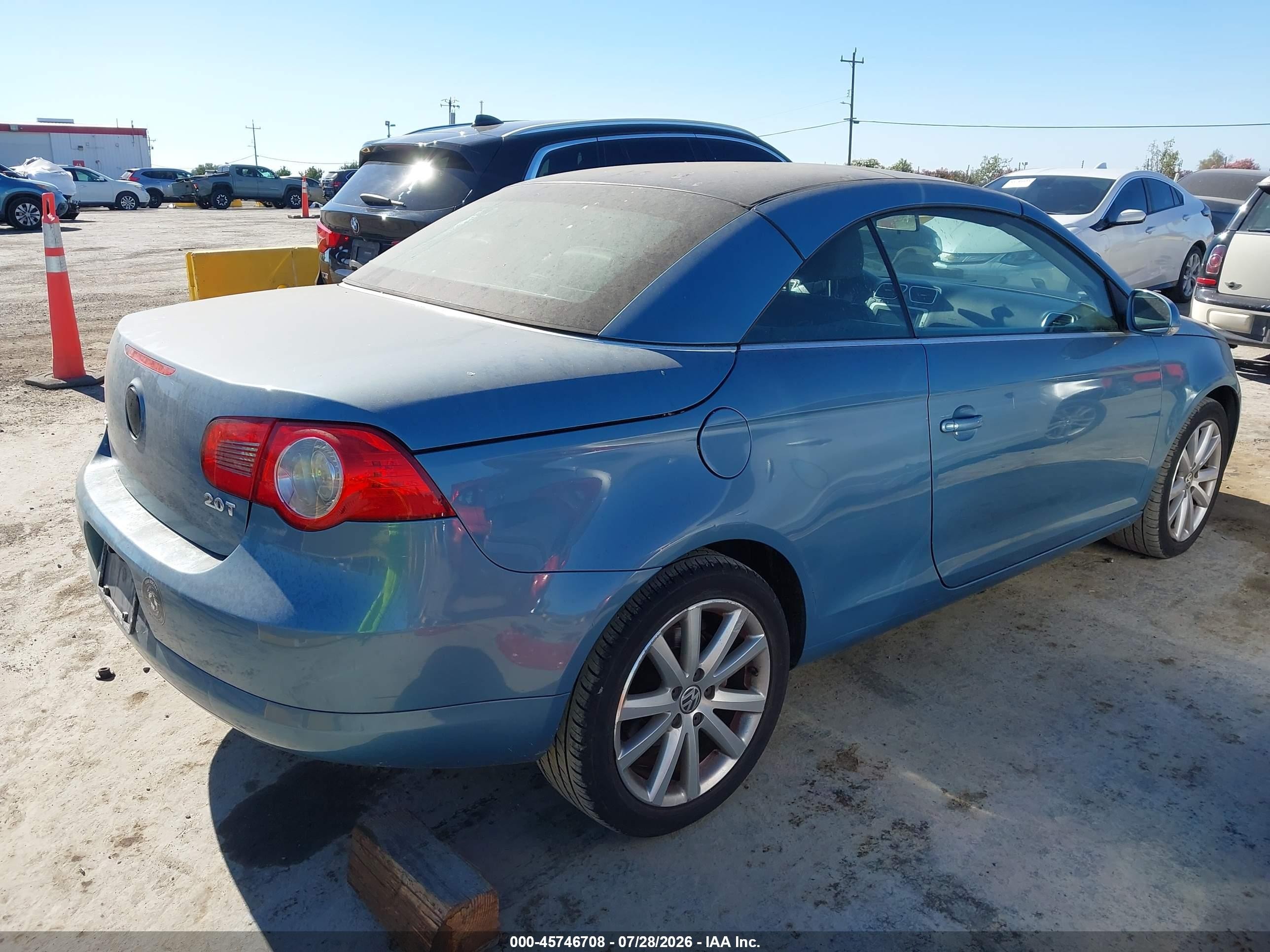 2008 Volkswagen Eos Komfort/turbo Light Blue vin: WVWBA71F48V006898