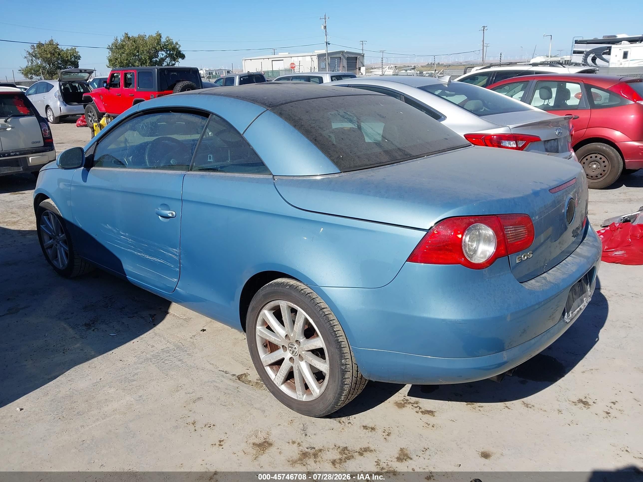 2008 Volkswagen Eos Komfort/turbo Light Blue vin: WVWBA71F48V006898