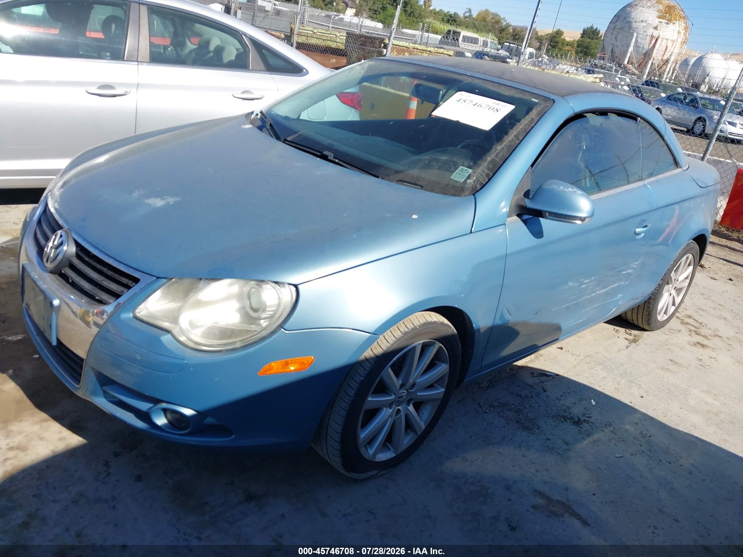2008 Volkswagen Eos Komfort/turbo Light Blue vin: WVWBA71F48V006898