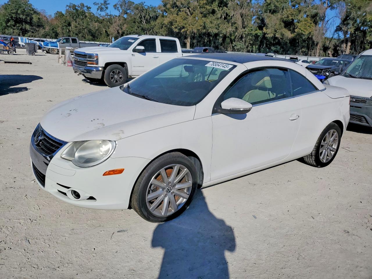 2009 Volkswagen Eos Turbo White vin: WVWBA71F59V008645