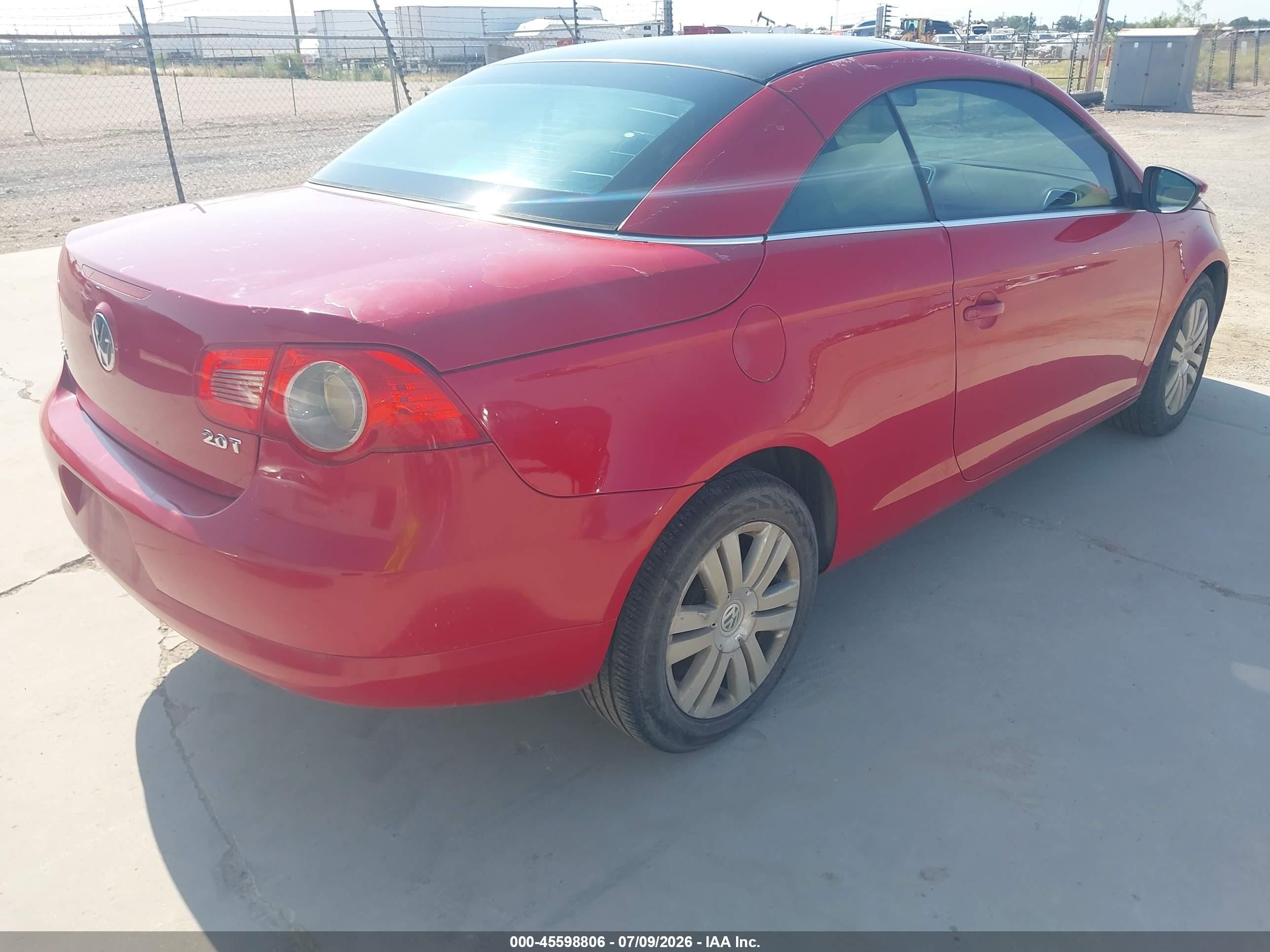 2009 Volkswagen Eos Komfort Red vin: WVWBA71F59V014171