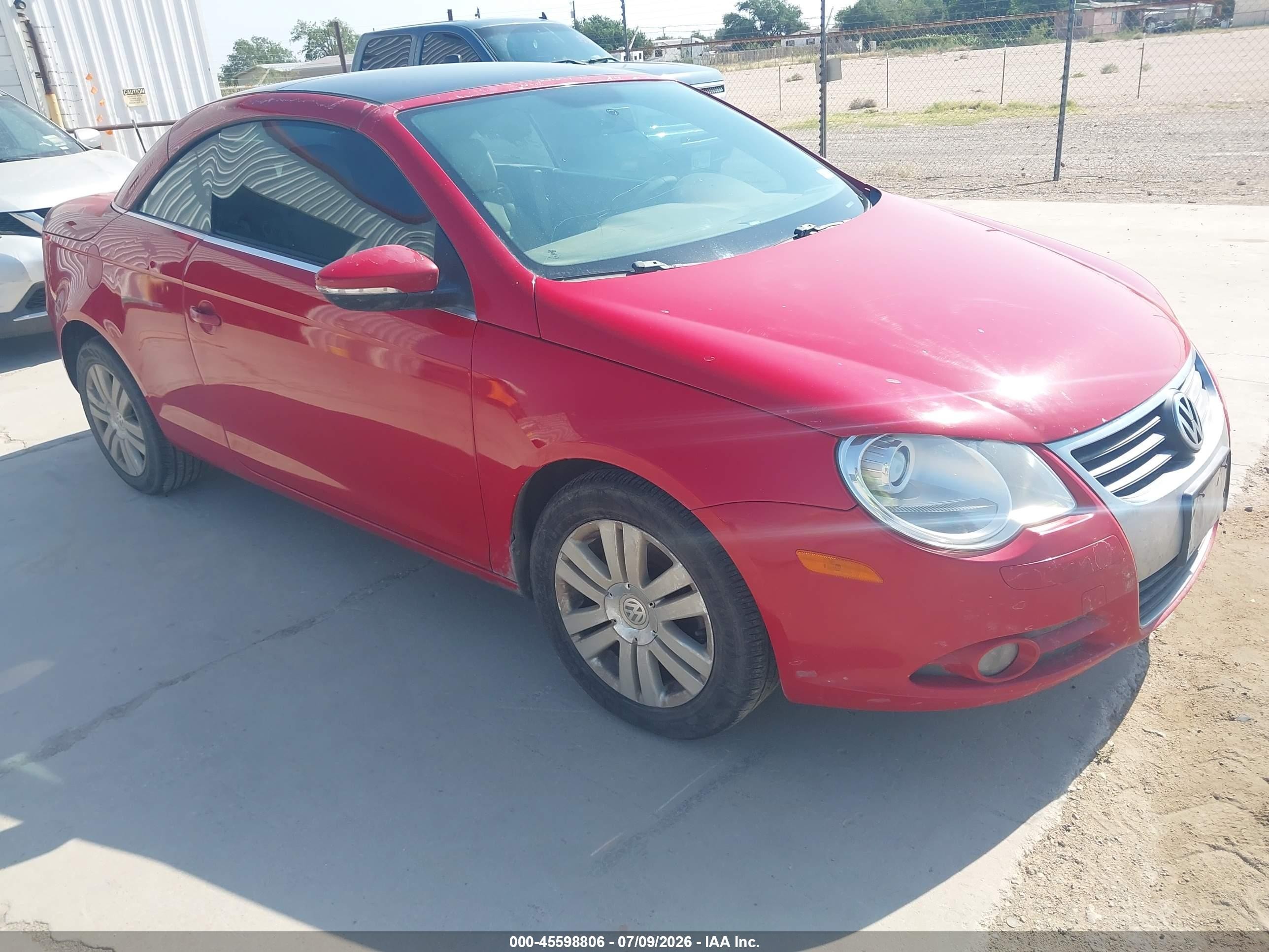 2009 Volkswagen Eos Komfort Красный vin: WVWBA71F59V014171