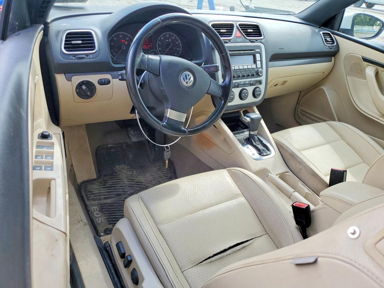 2009 Volkswagen Eos Turbo White vin: WVWBA71F59V022674