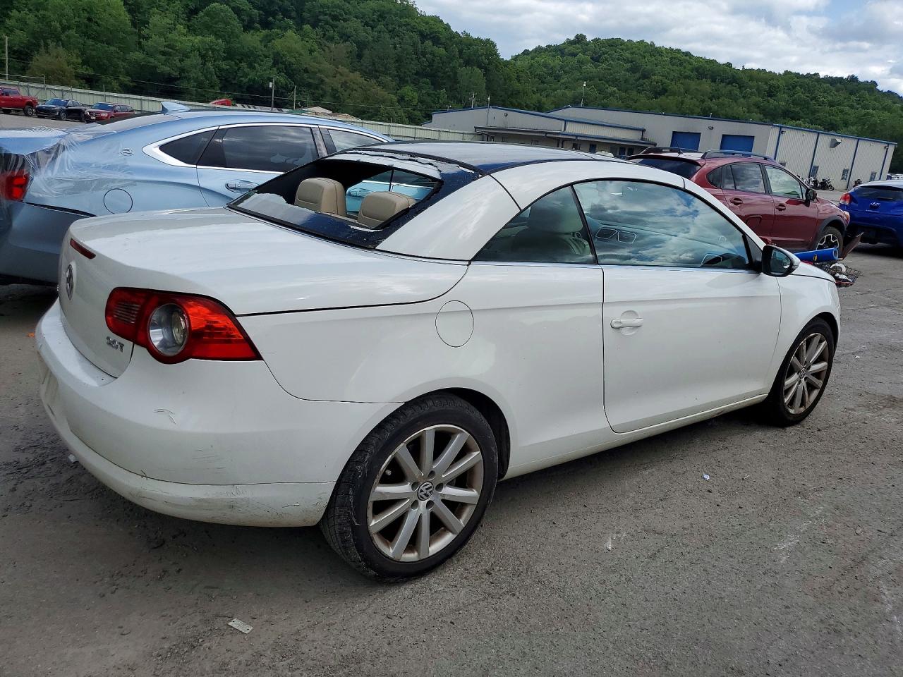 2009 Volkswagen Eos Turbo White vin: WVWBA71F59V022674