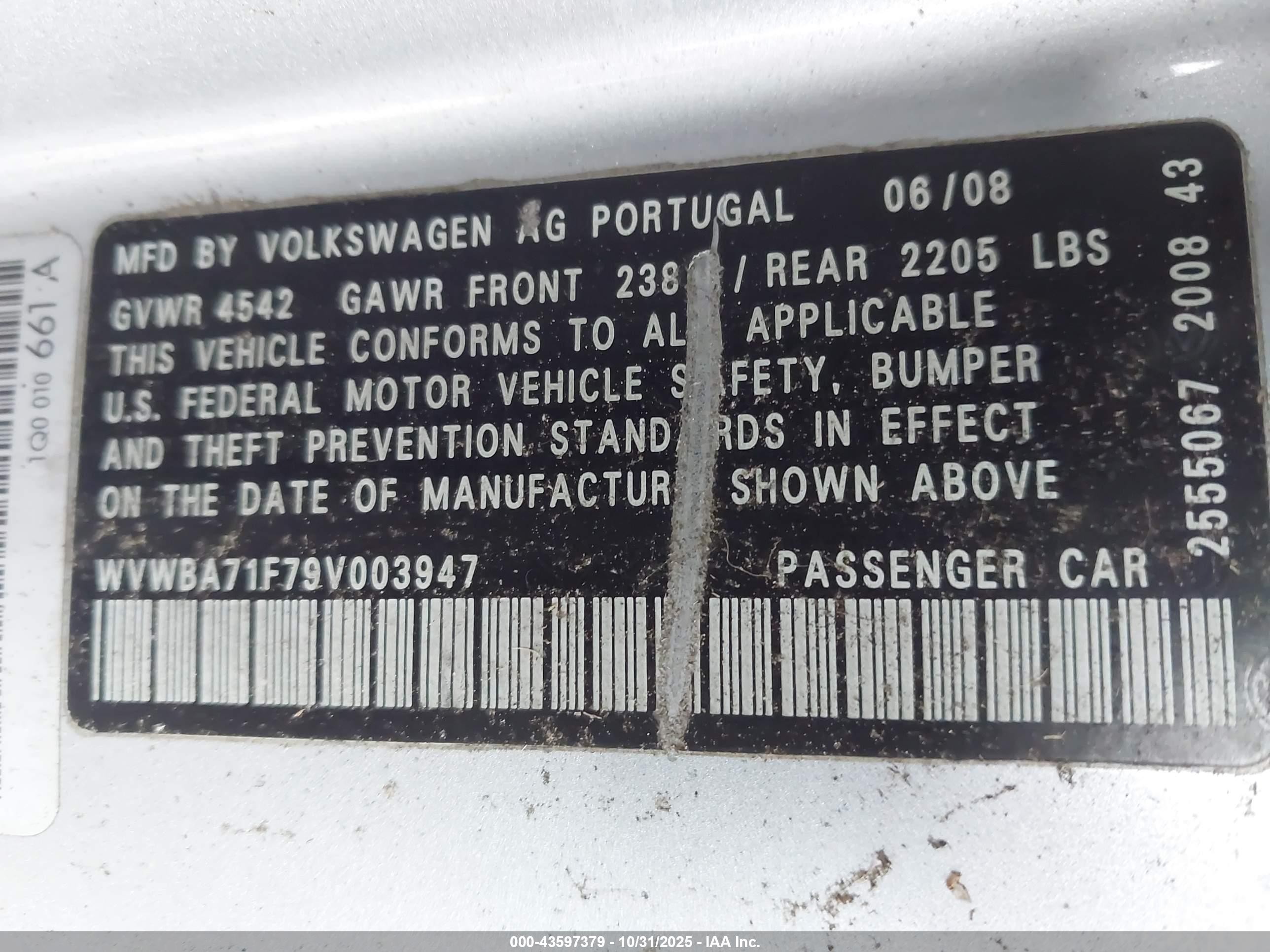 2009 Volkswagen Eos Komfort Silver vin: WVWBA71F79V003947