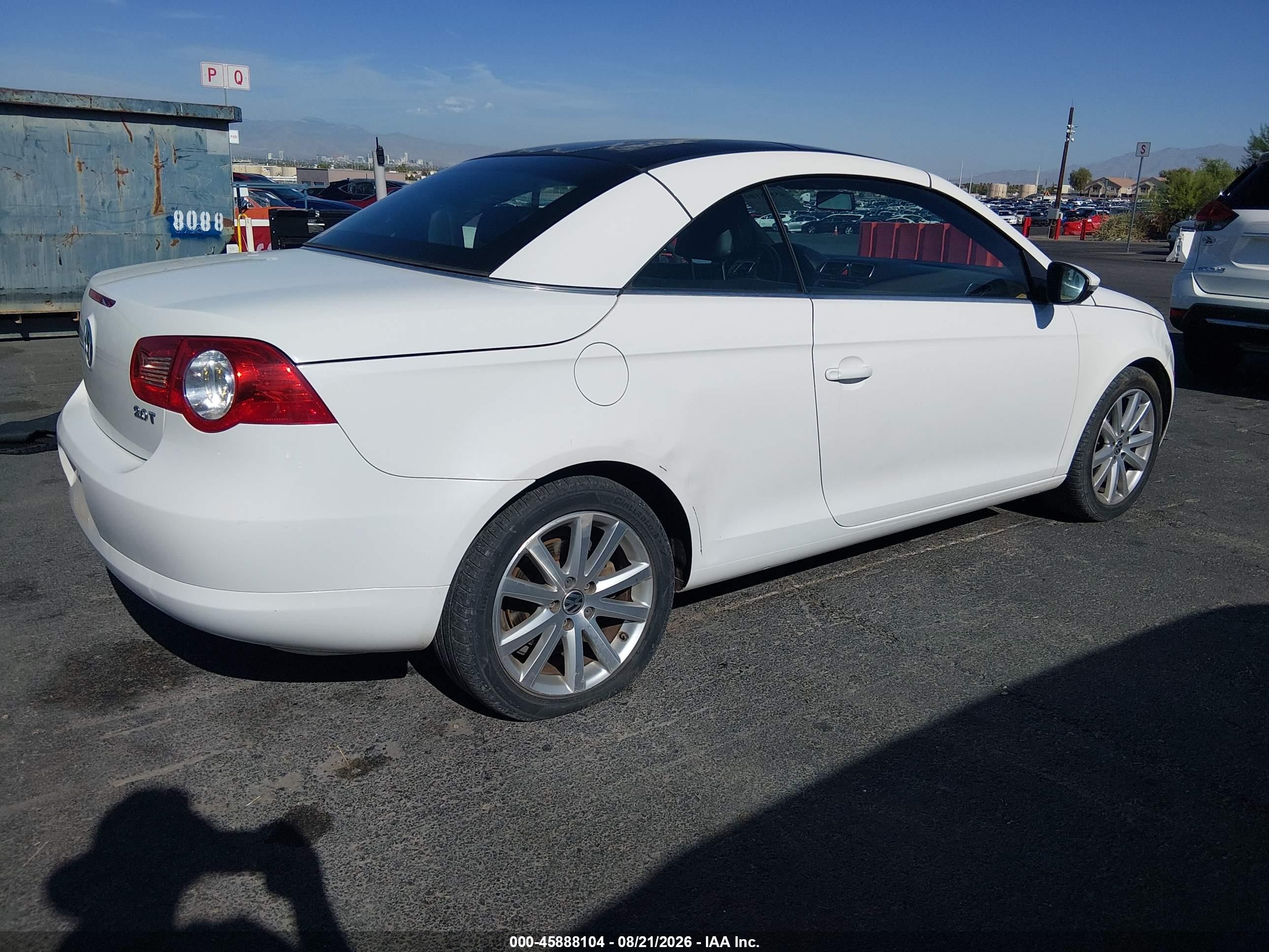 2009 Volkswagen Eos Komfort White vin: WVWBA71F79V021249