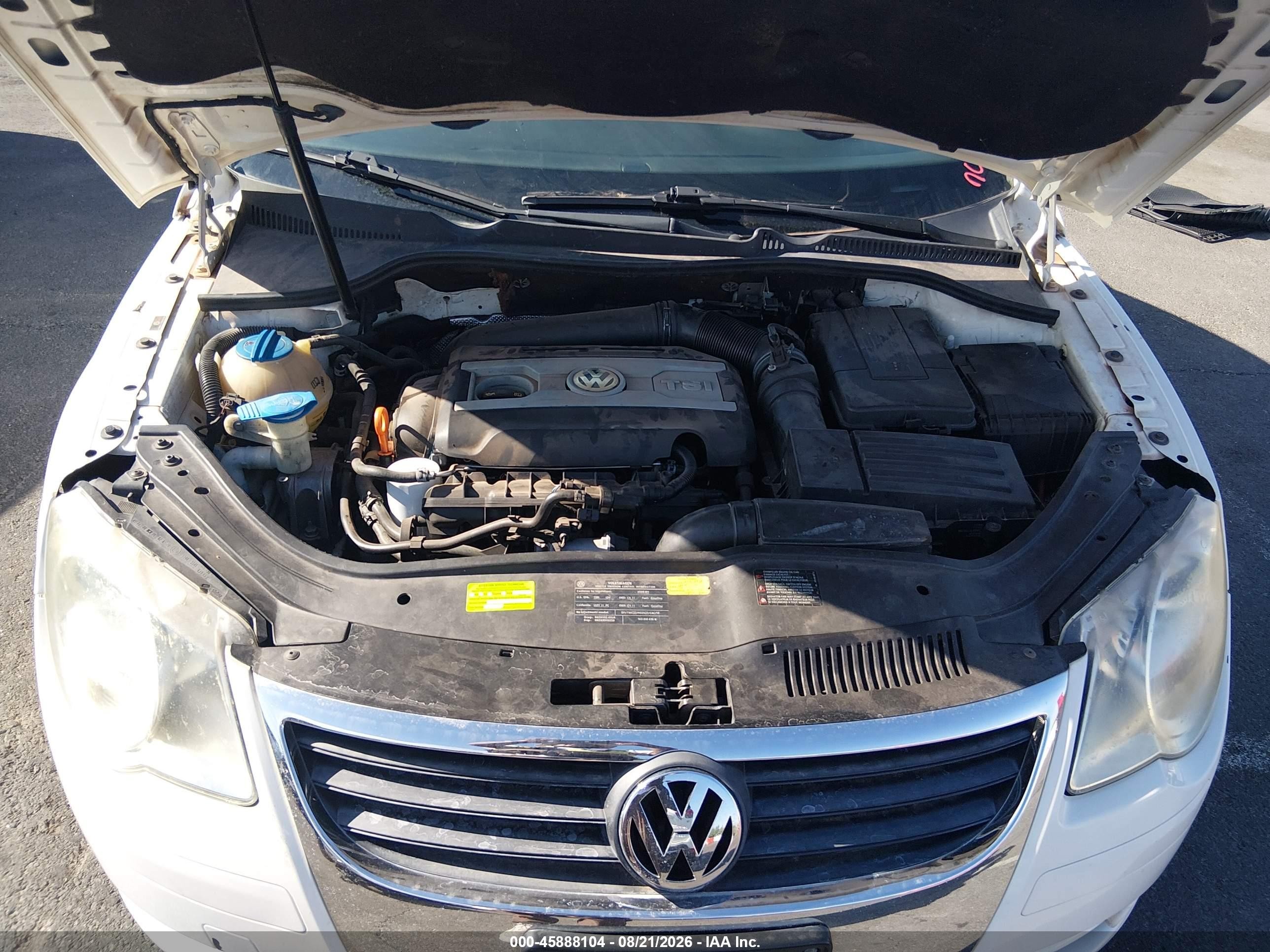 2009 Volkswagen Eos Komfort White vin: WVWBA71F79V021249