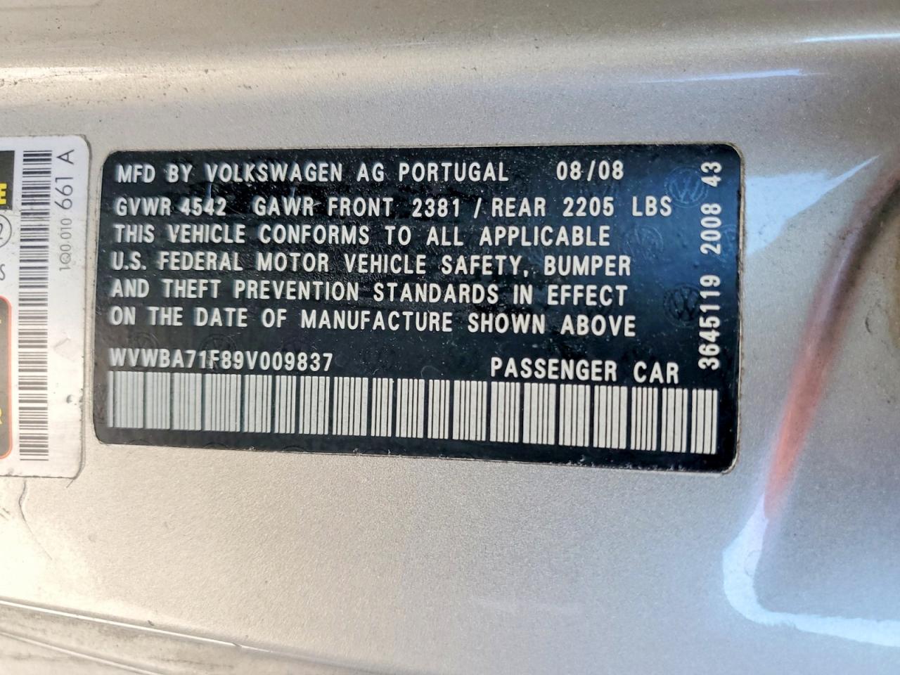 2009 Volkswagen Eos Turbo Silver vin: WVWBA71F89V009837