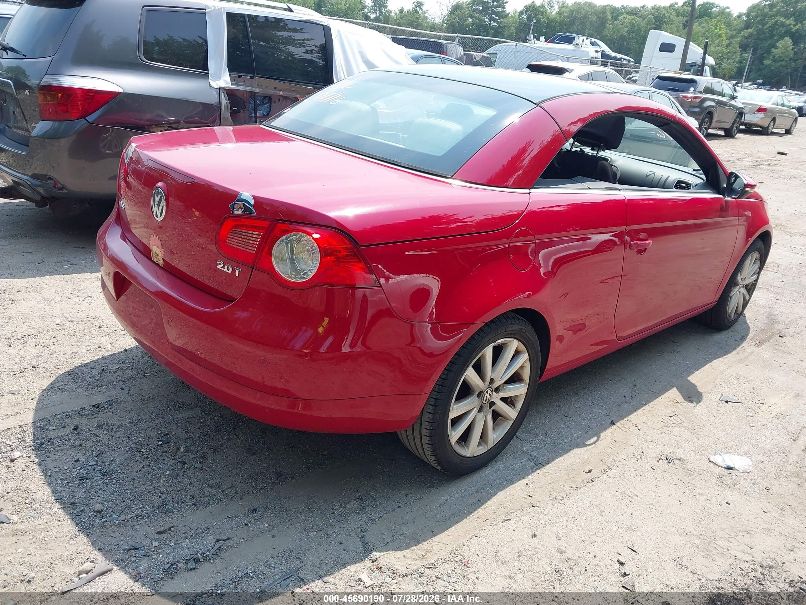 2009 Volkswagen Eos Komfort Red vin: WVWBA71F99V014240
