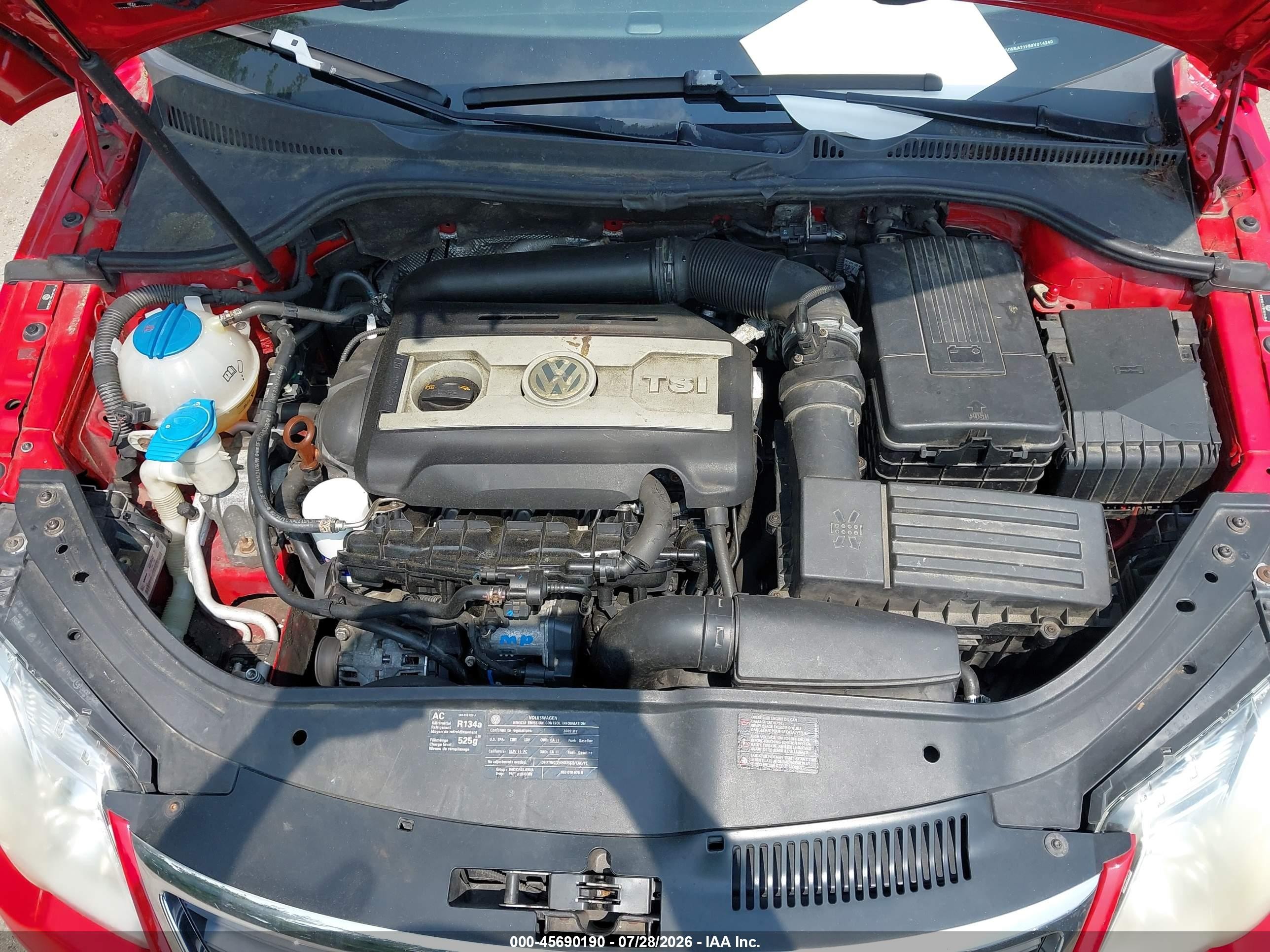 2009 Volkswagen Eos Komfort Red vin: WVWBA71F99V014240