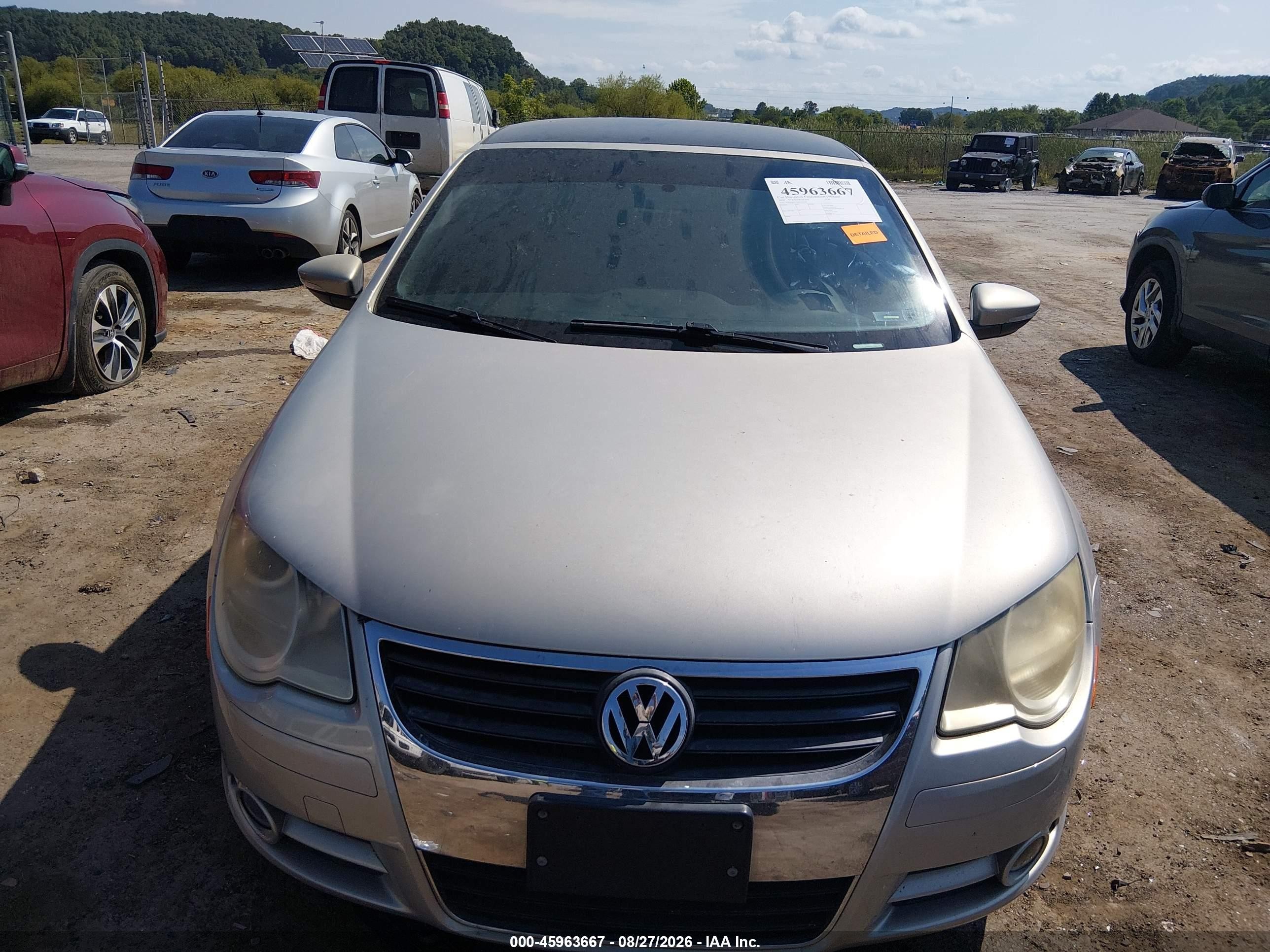 2009 Volkswagen Eos Turbo/komfort Silver vin: WVWBA71FX9V016305