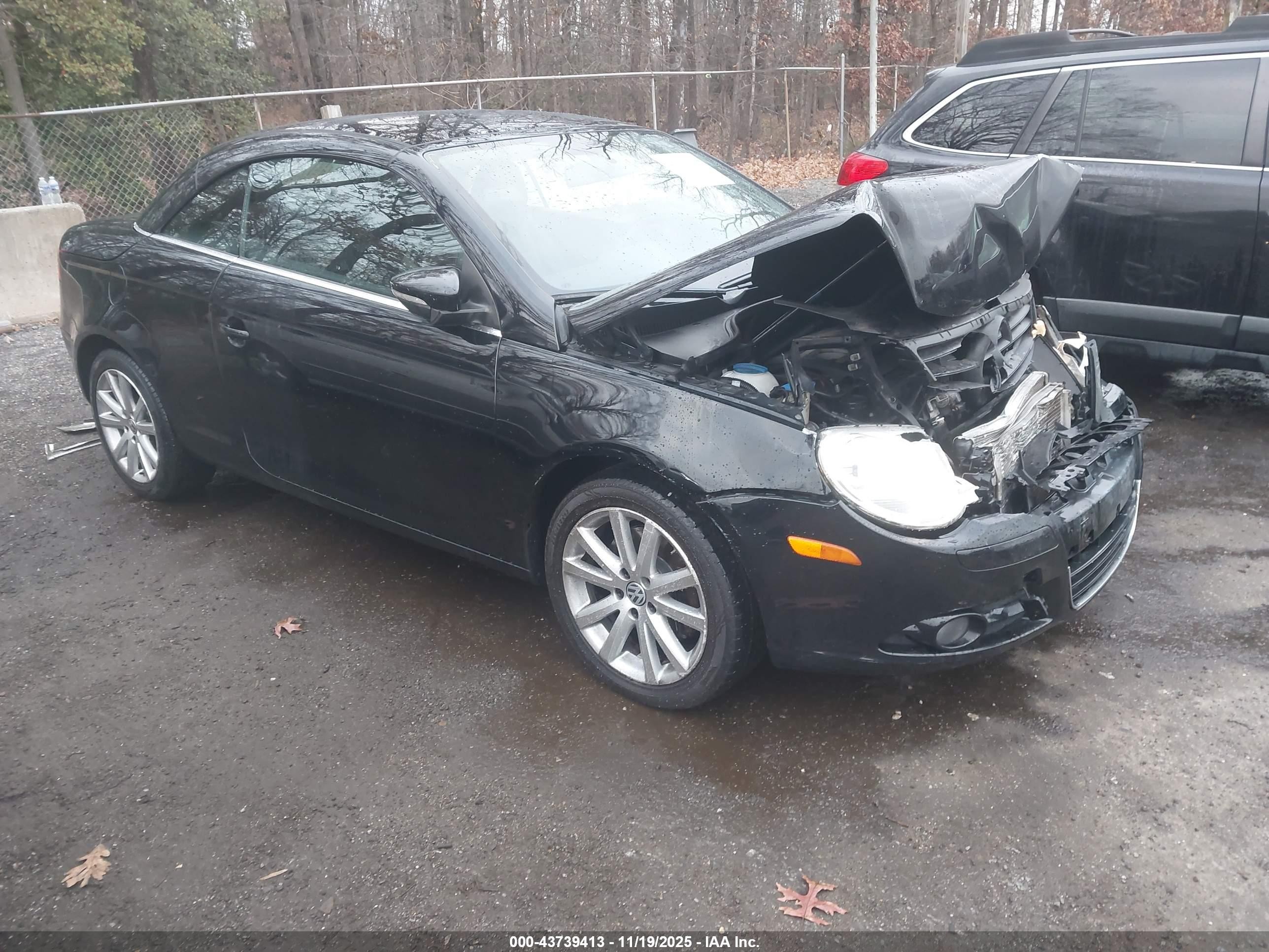 2011 Volkswagen Eos Komfort Black vin: WVWBA7AH3BV001975