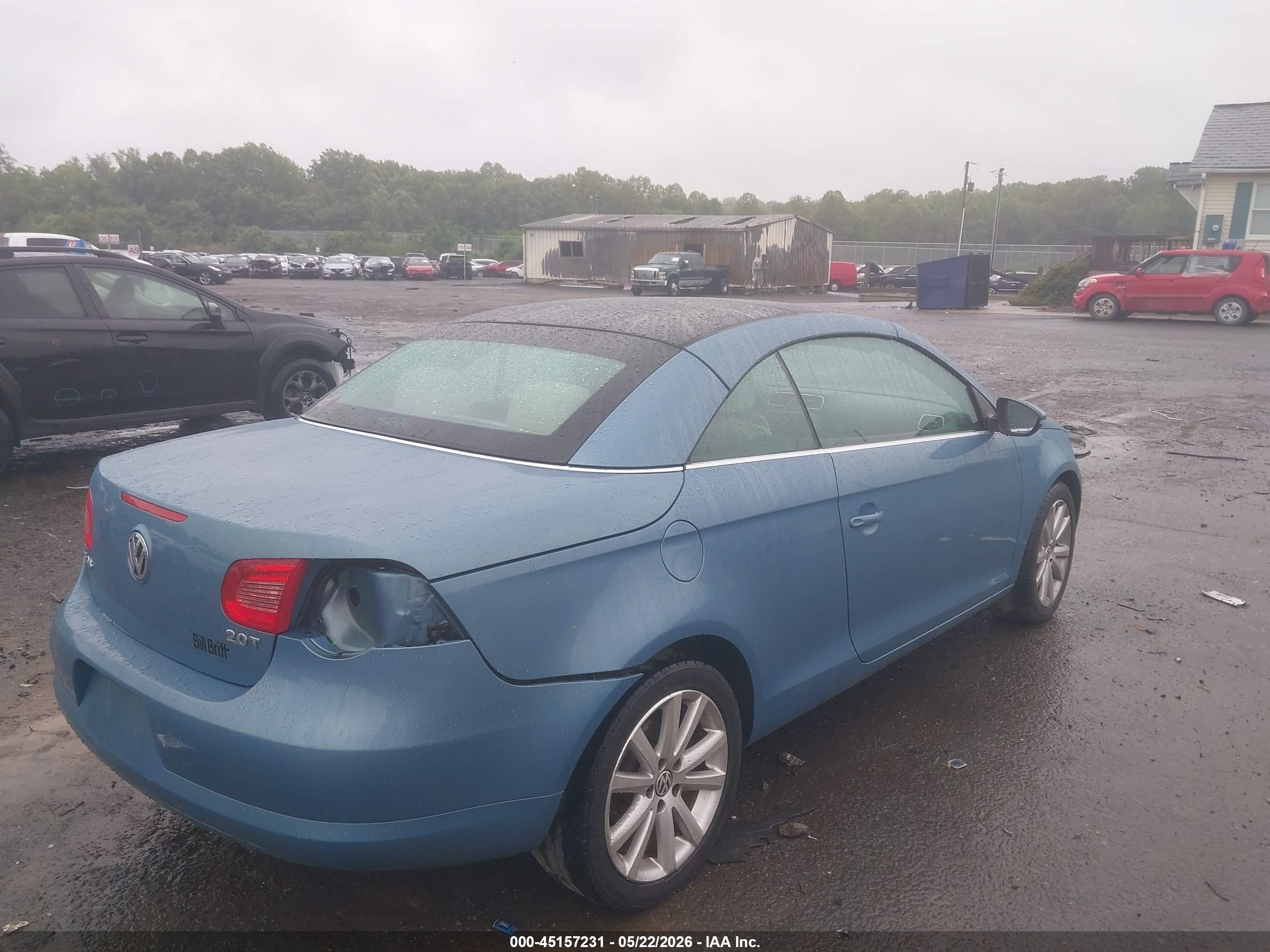 2010 Volkswagen Eos Komfort Light Blue vin: WVWBA7AH9AV020352