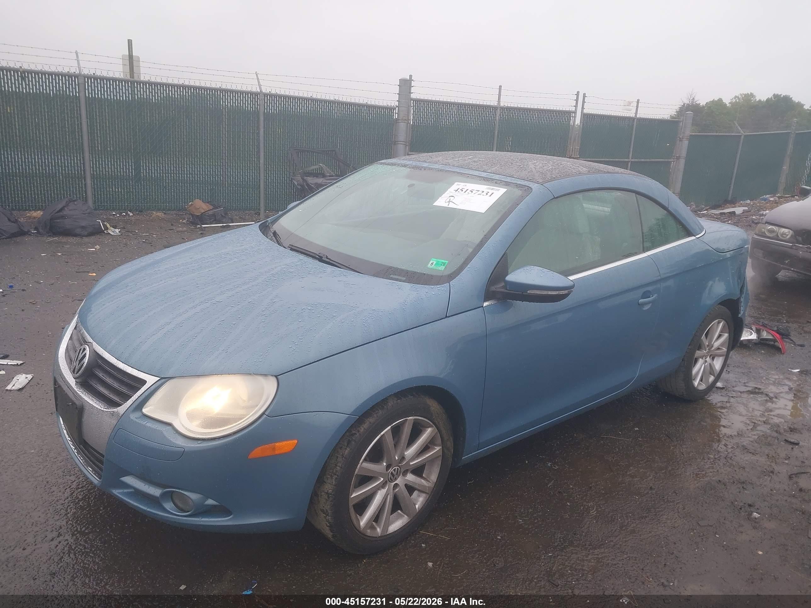 2010 Volkswagen Eos Komfort Light Blue vin: WVWBA7AH9AV020352