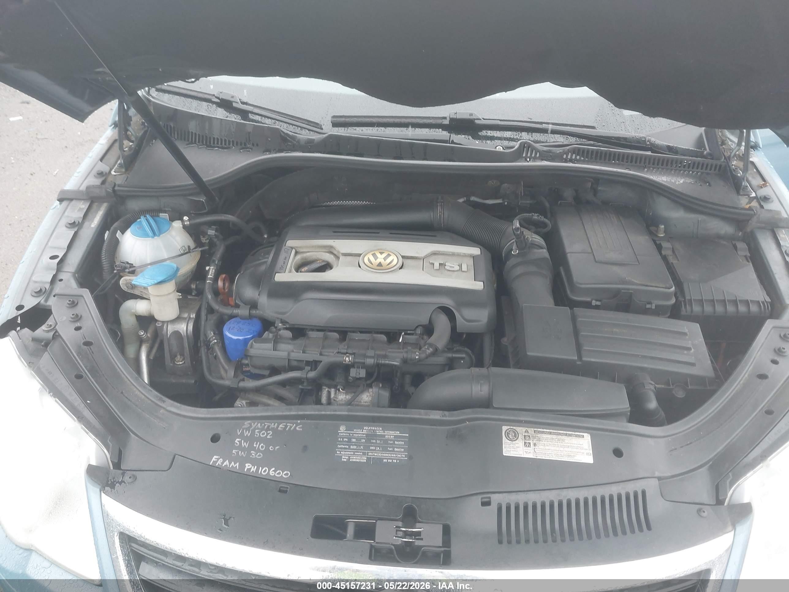 2010 Volkswagen Eos Komfort Light Blue vin: WVWBA7AH9AV020352