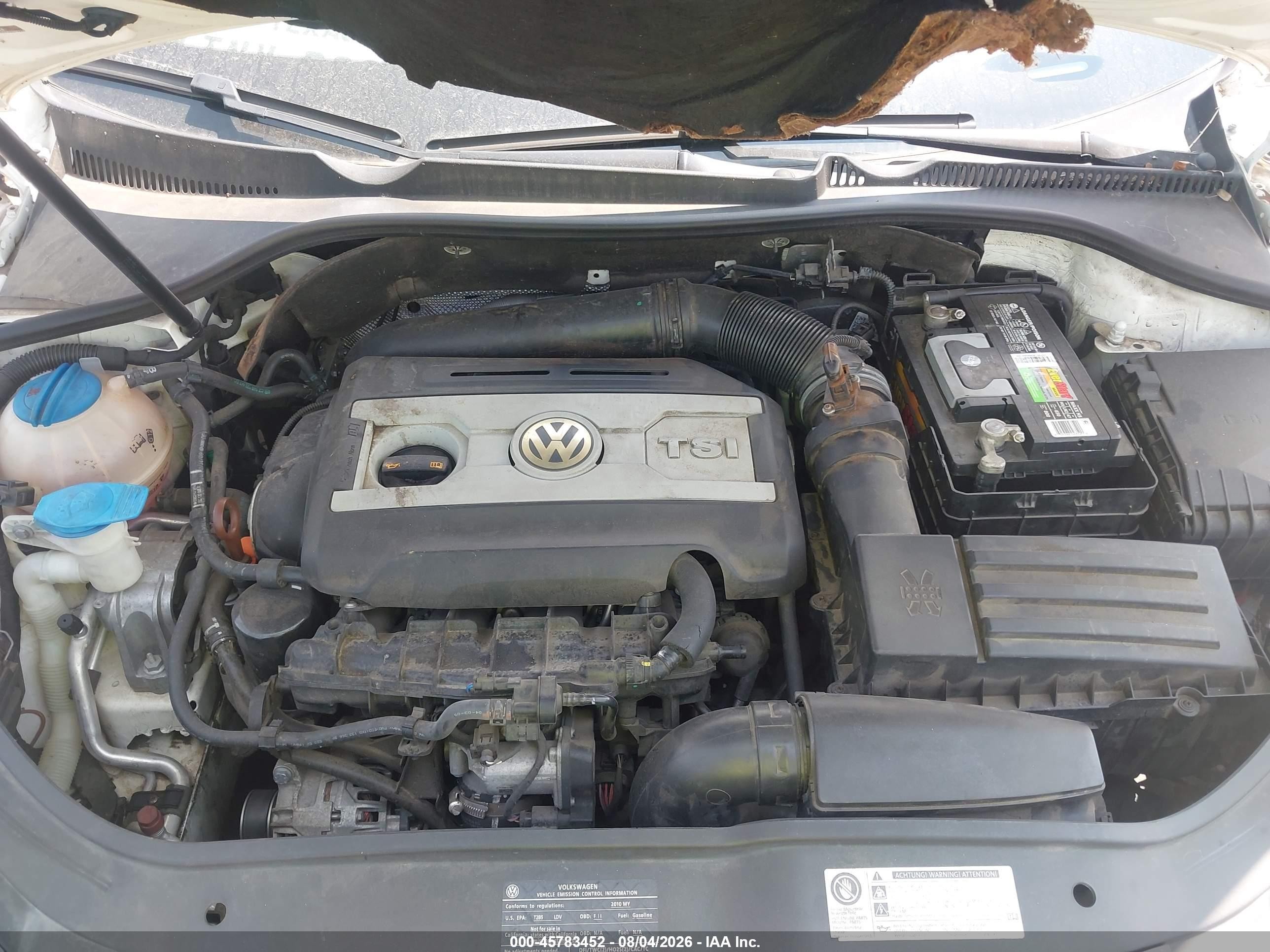 2010 Volkswagen Eos Komfort White vin: WVWBA7AHXAV009070
