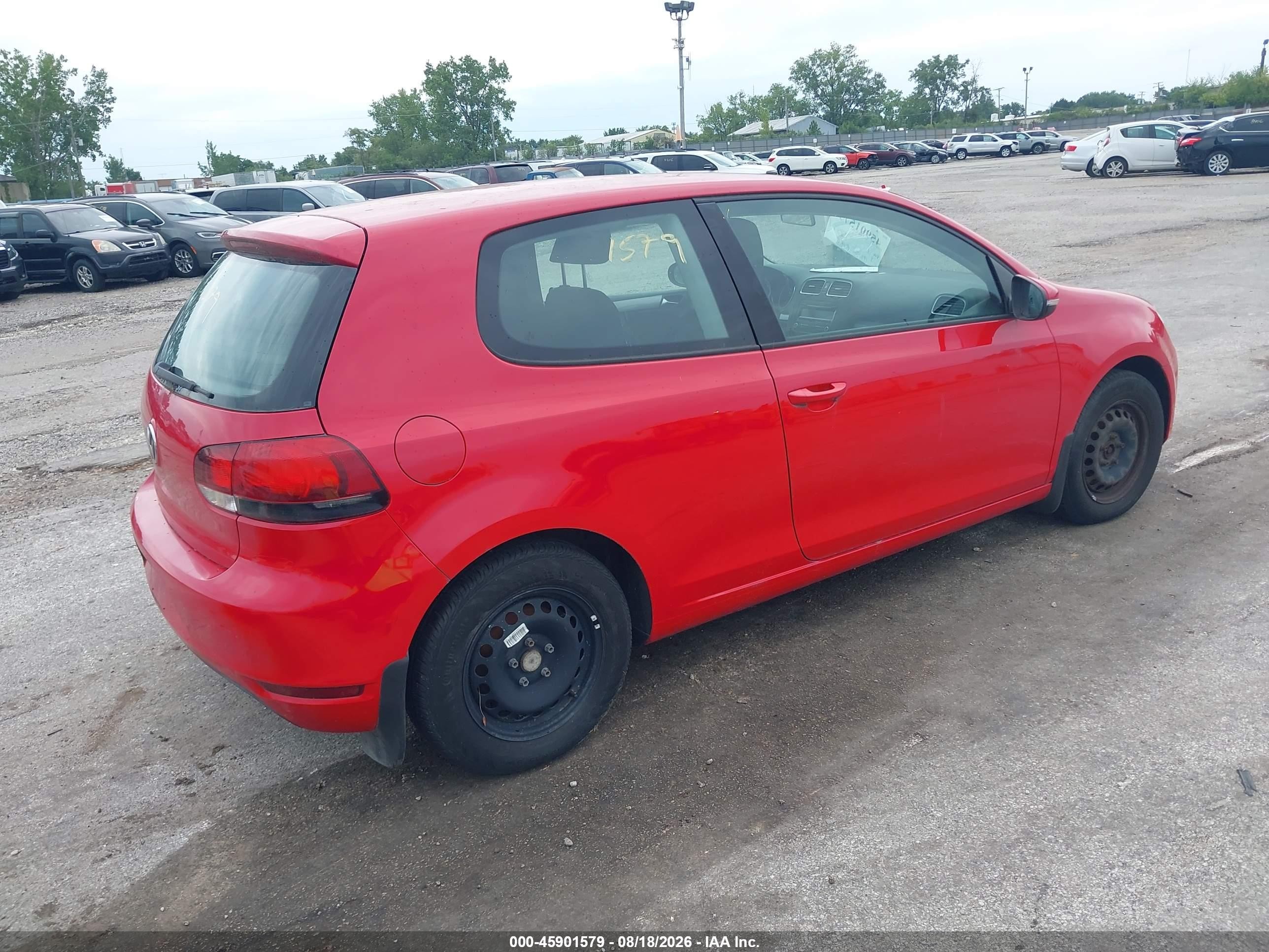 2011 Volkswagen Golf 2.5l 2-door Red vin: WVWBA7AJ3BW280681