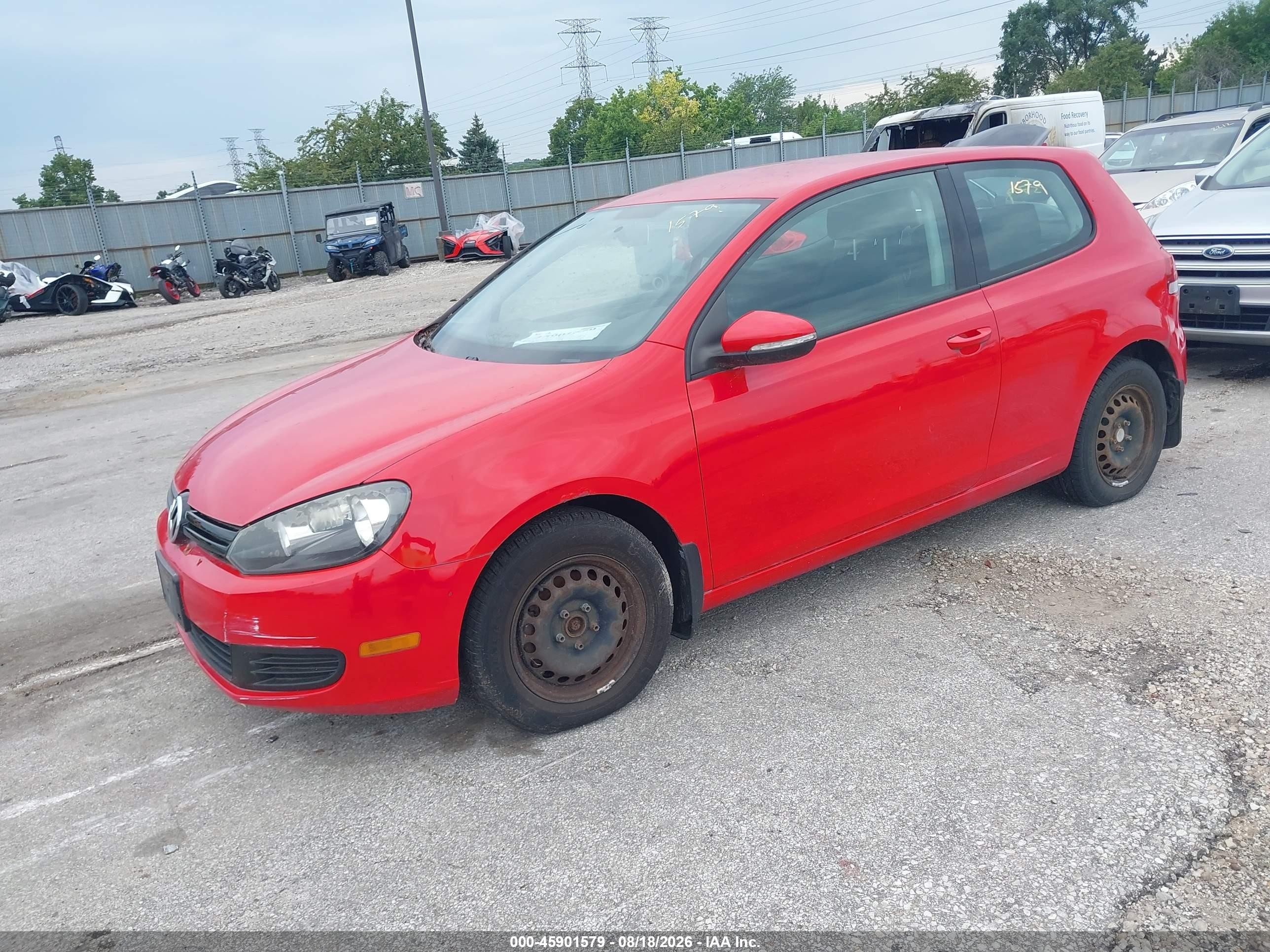 2011 Volkswagen Golf 2.5l 2-door Red vin: WVWBA7AJ3BW280681