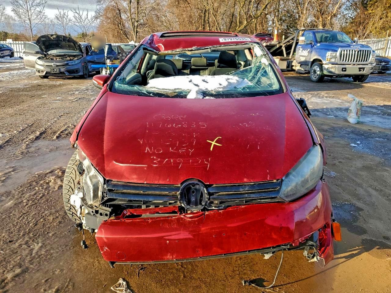 2010 Volkswagen Golf Red vin: WVWBA7AJ5AW159391