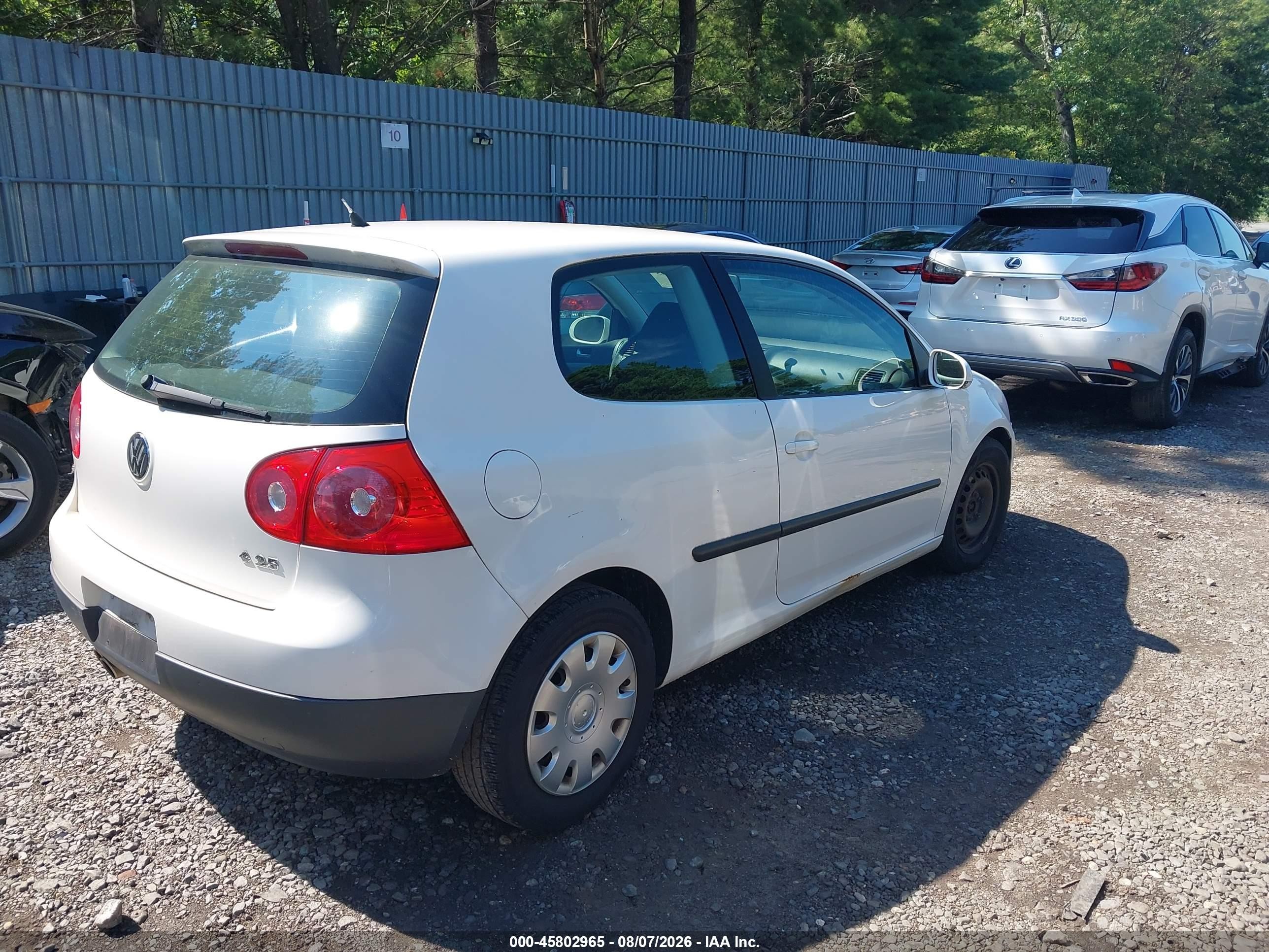 2008 Volkswagen Rabbit S White vin: WVWBB71K58W304445