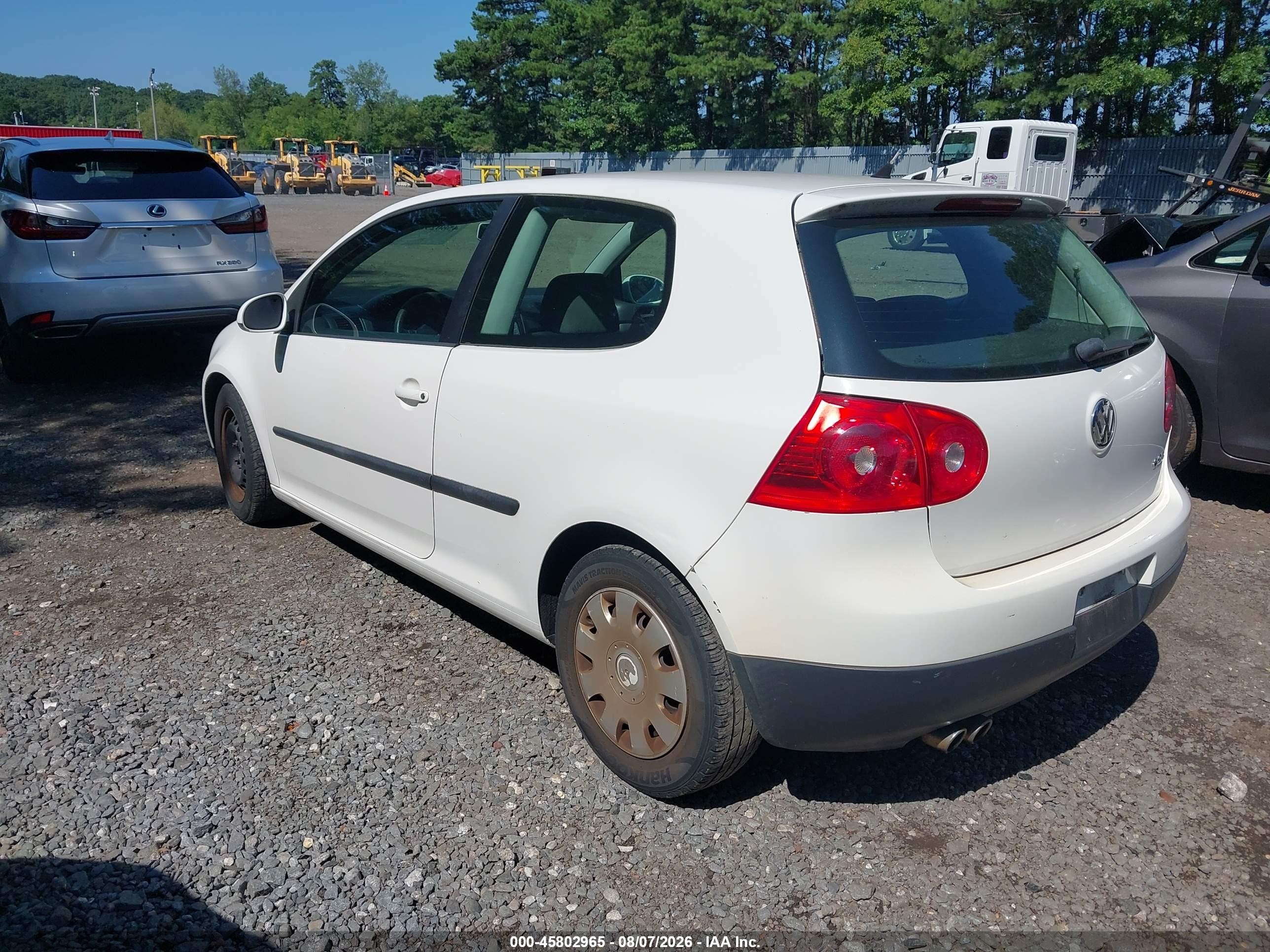 2008 Volkswagen Rabbit S White vin: WVWBB71K58W304445