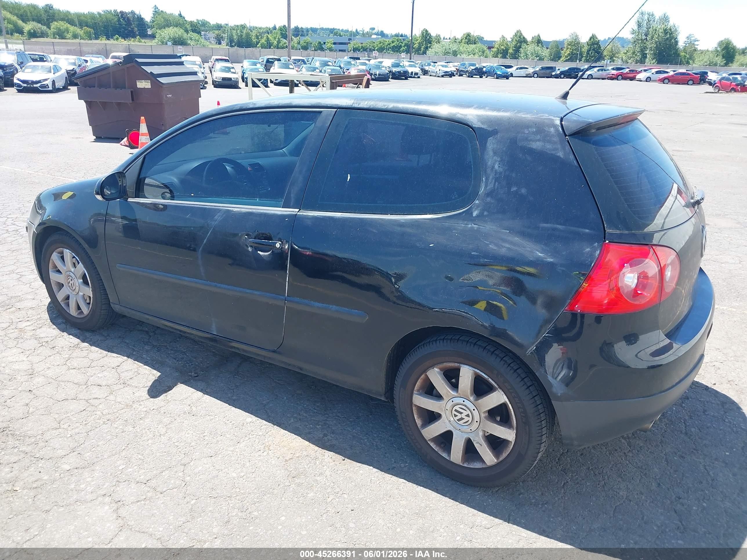 2009 Volkswagen Rabbit S Black vin: WVWBB71K99W136486