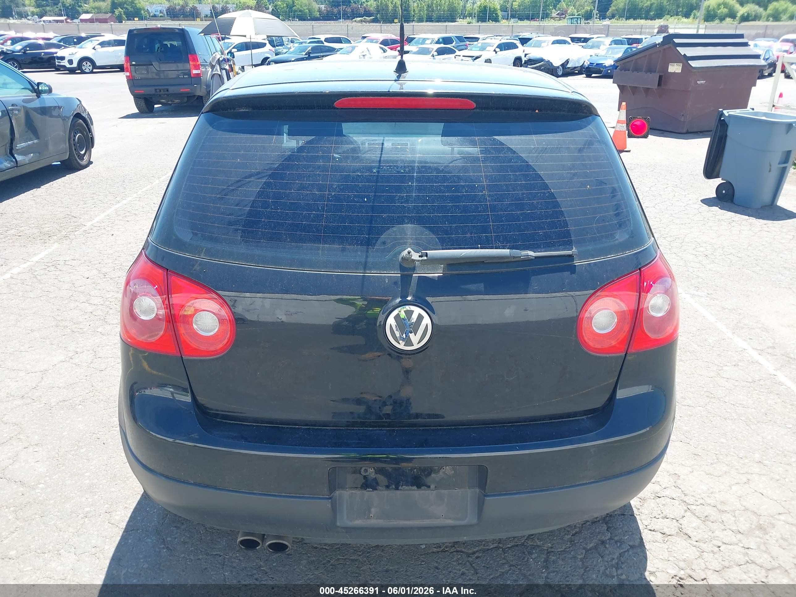 2009 Volkswagen Rabbit S Black vin: WVWBB71K99W136486