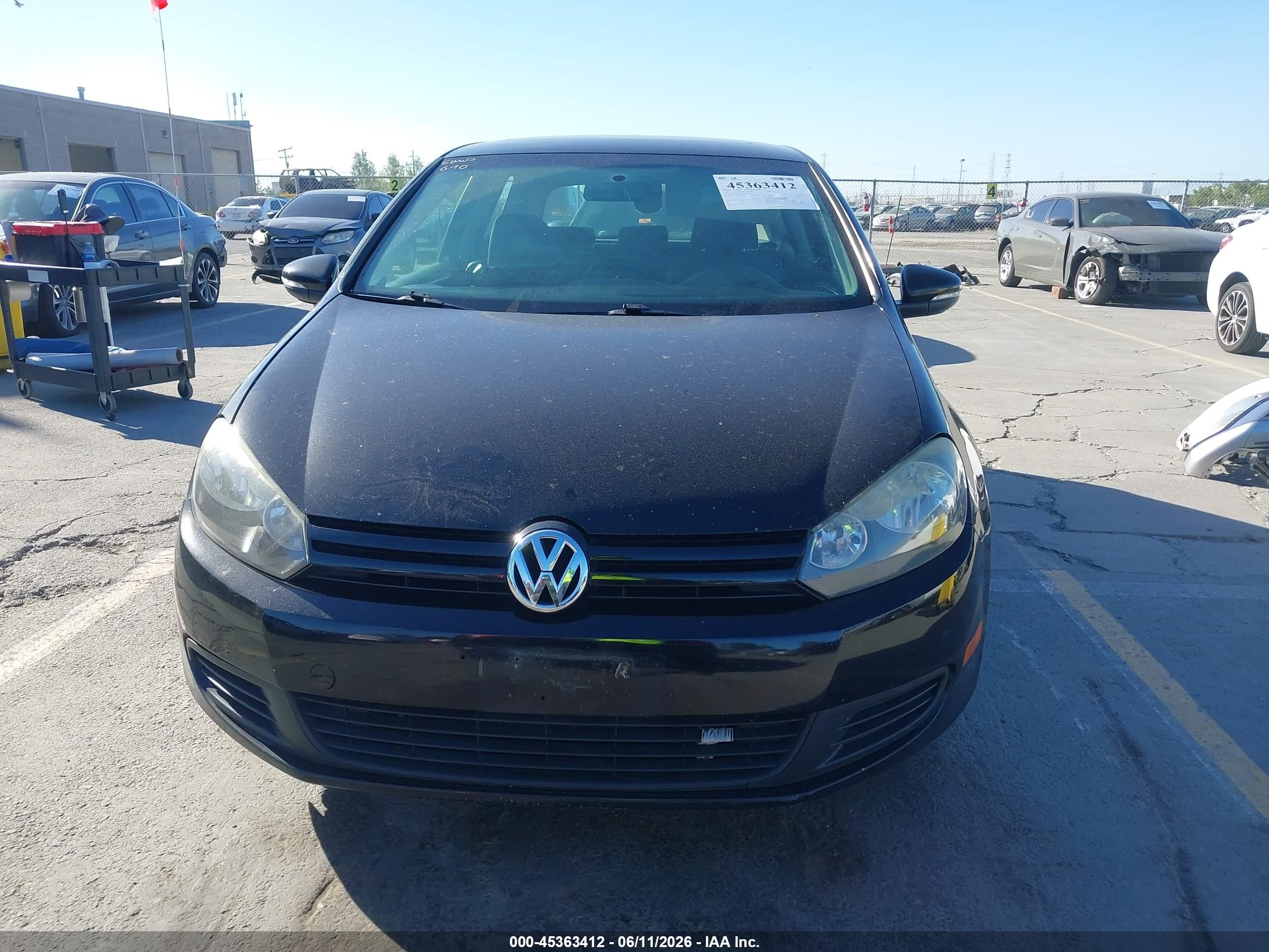 2010 Volkswagen Golf 2-door Black vin: WVWBB7AJ2AW310801